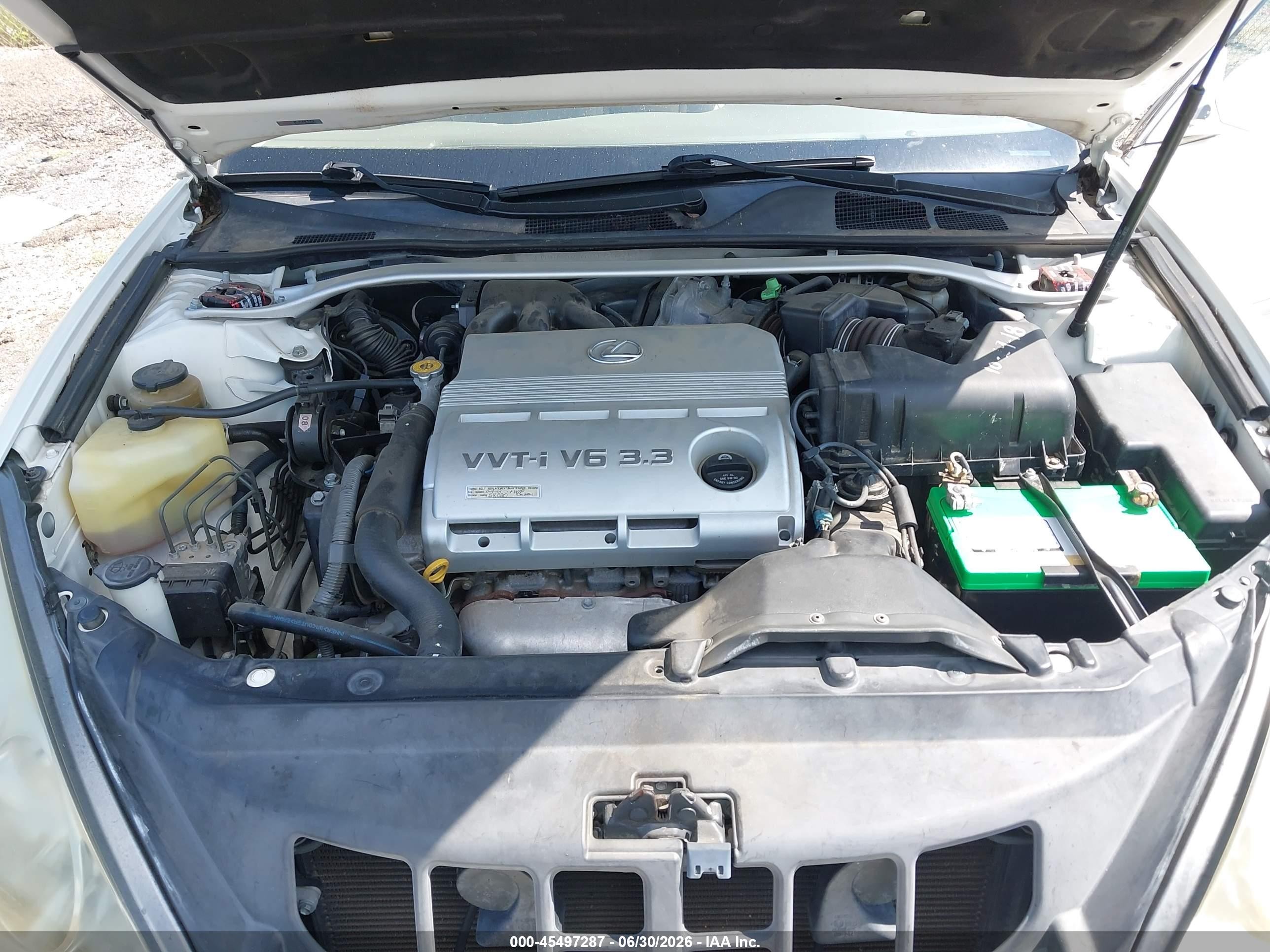 2006 Lexus Es 330   White vin: JTHBA30G765173769