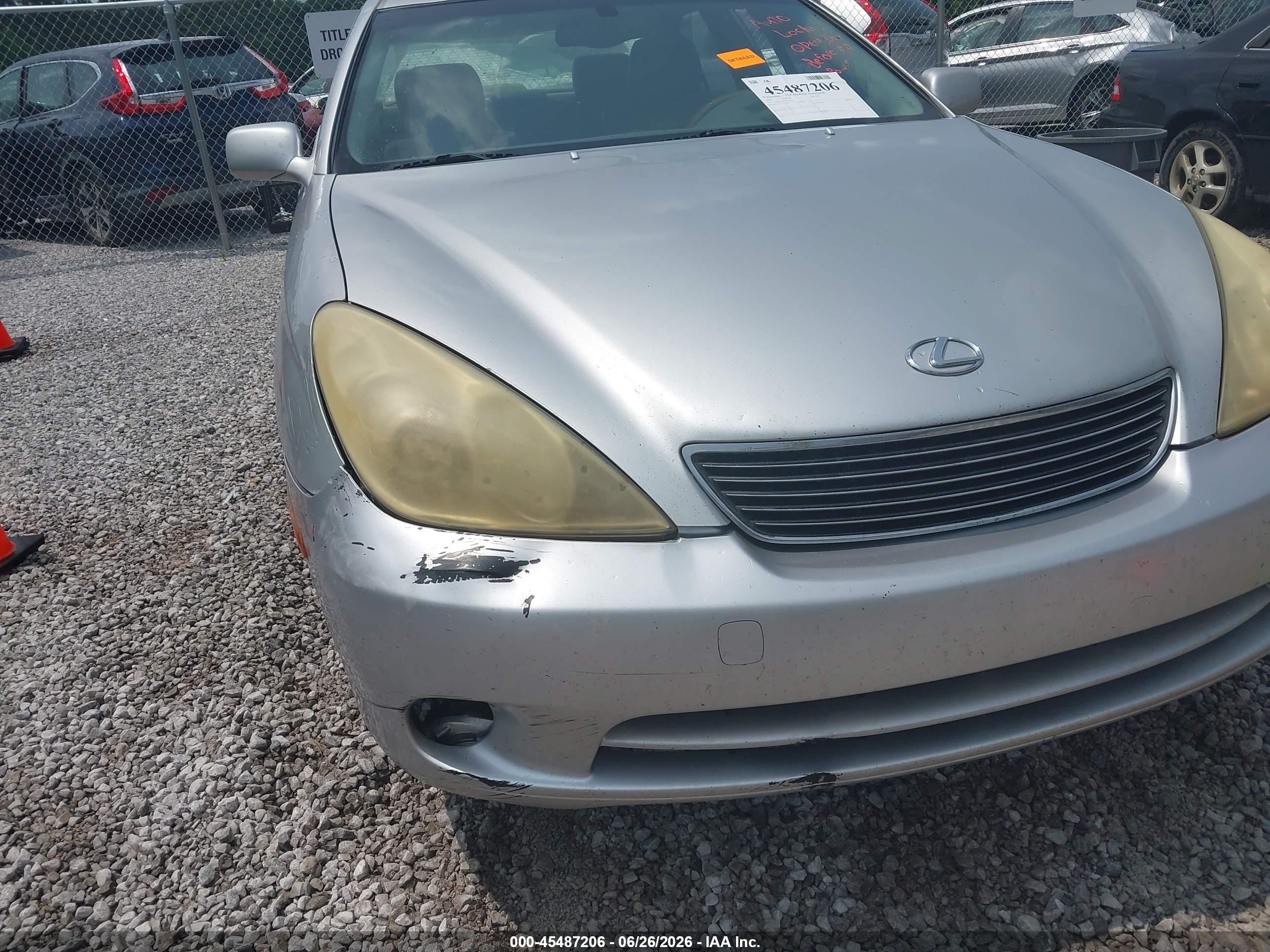 2006 Lexus Es 330   Silver vin: JTHBA30G765174212