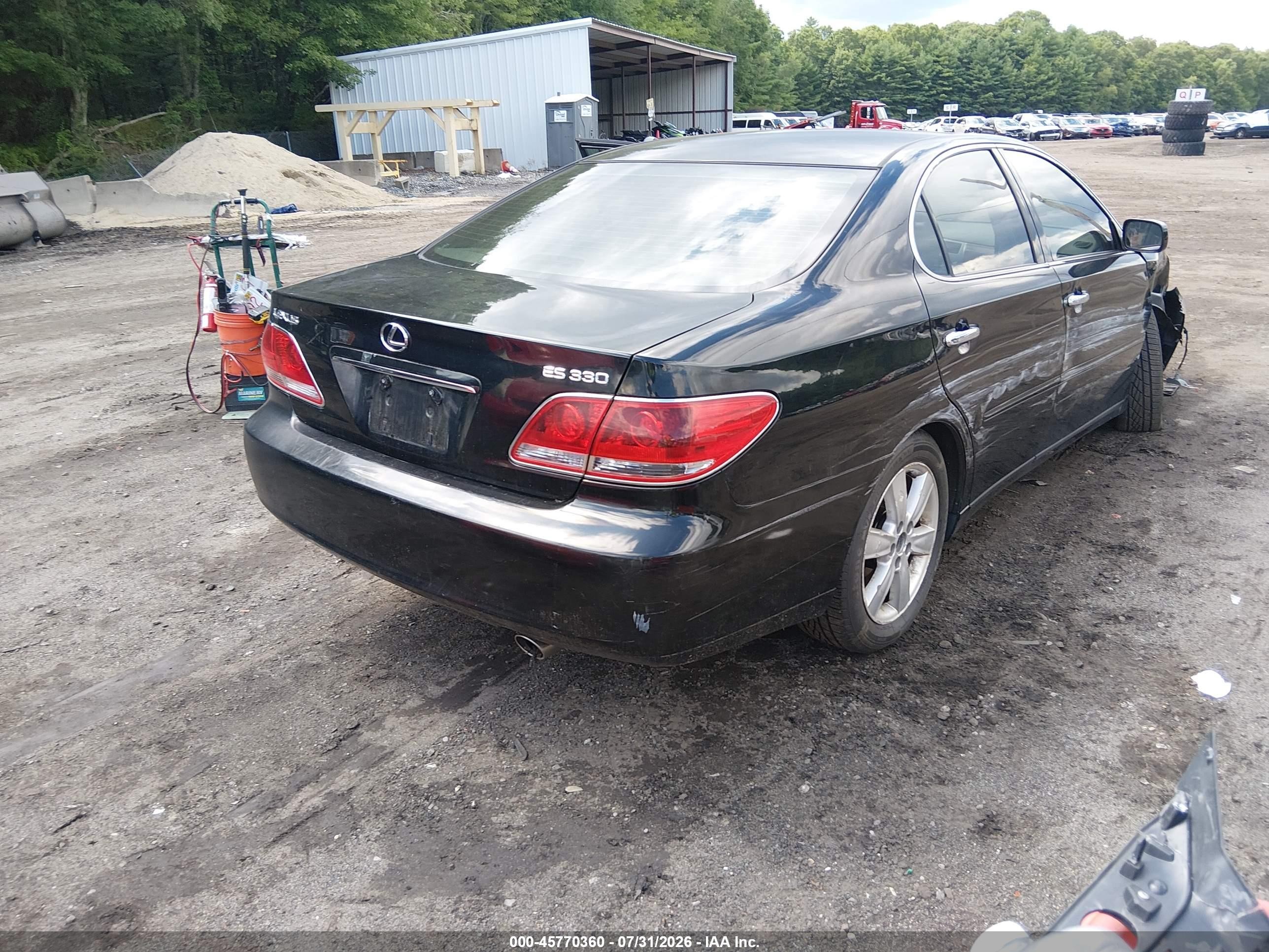 2005 Lexus Es 330   Black vin: JTHBA30G855065904