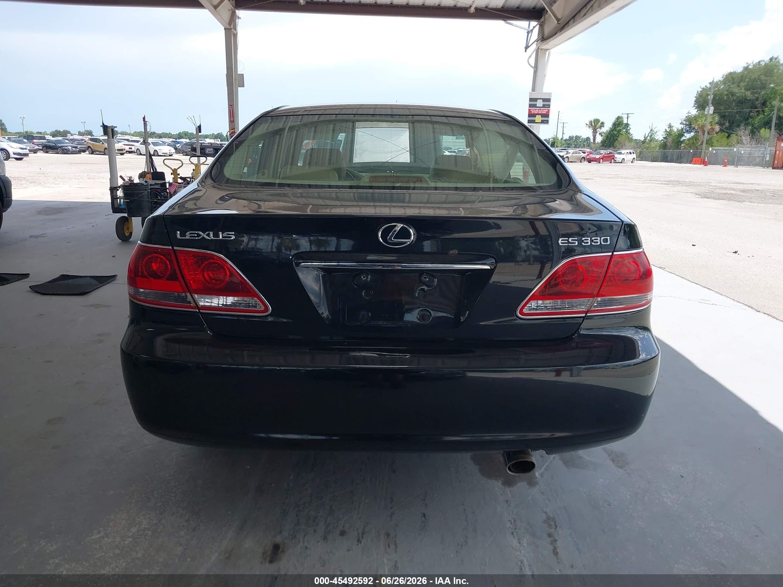 2006 Lexus Es 330 Black vin: JTHBA30G865174168