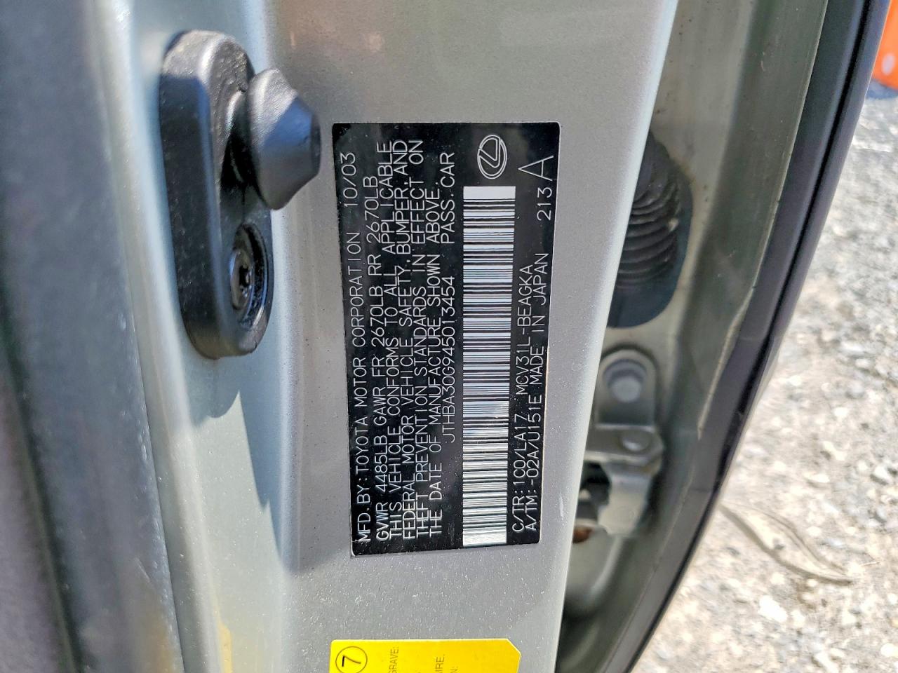 2004 Lexus Es 330 Silver vin: JTHBA30G945013454