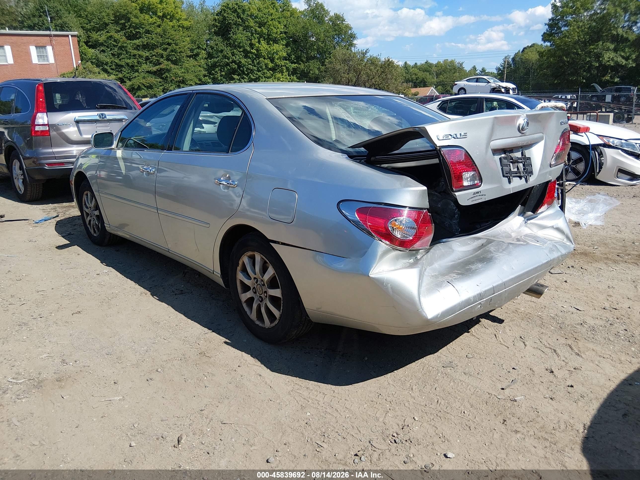 2004 Lexus Es 330   Серебряный vin: JTHBA30G945028861