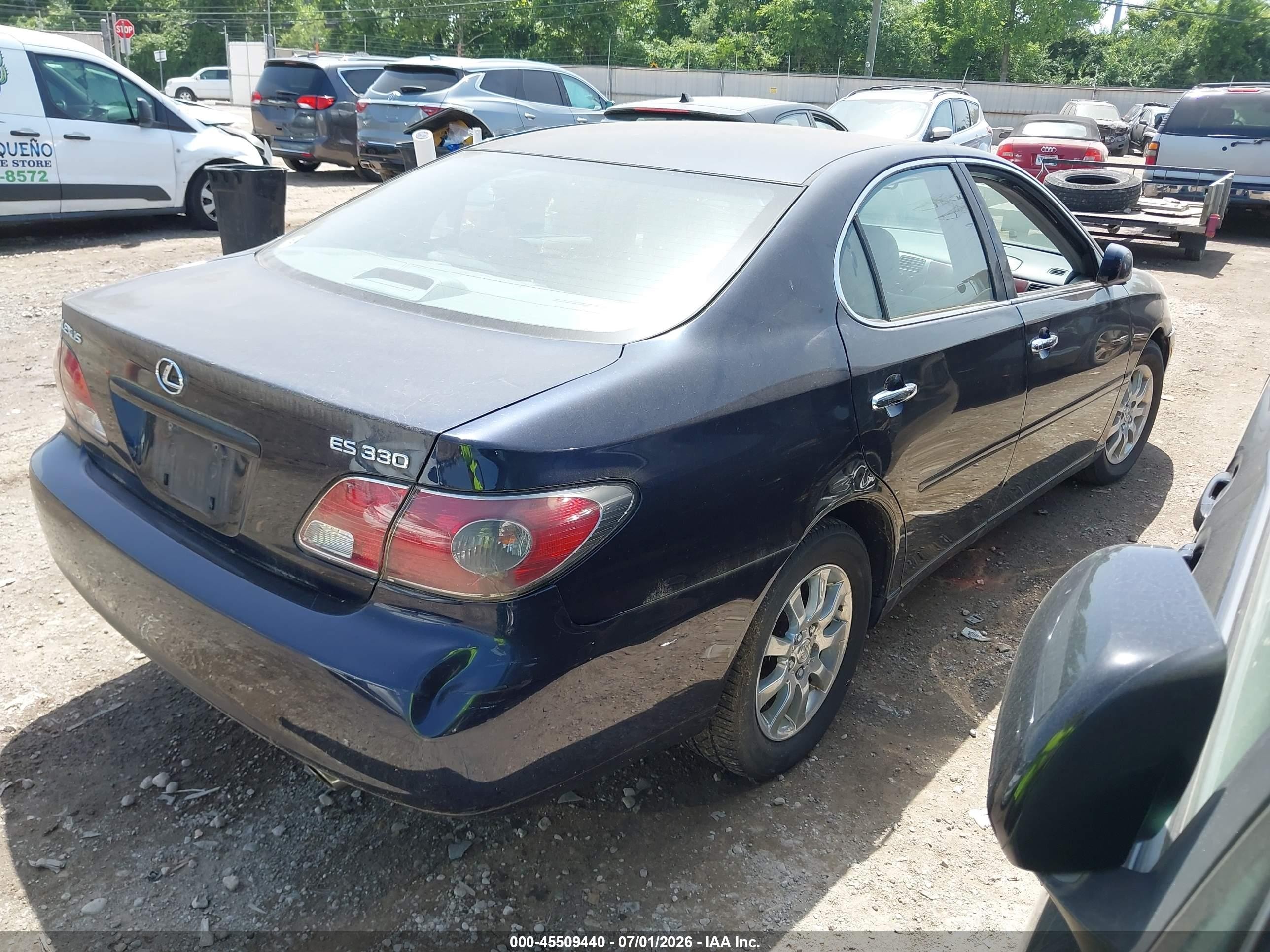 2004 Lexus Es 330   Dark Blue vin: JTHBA30G945034501