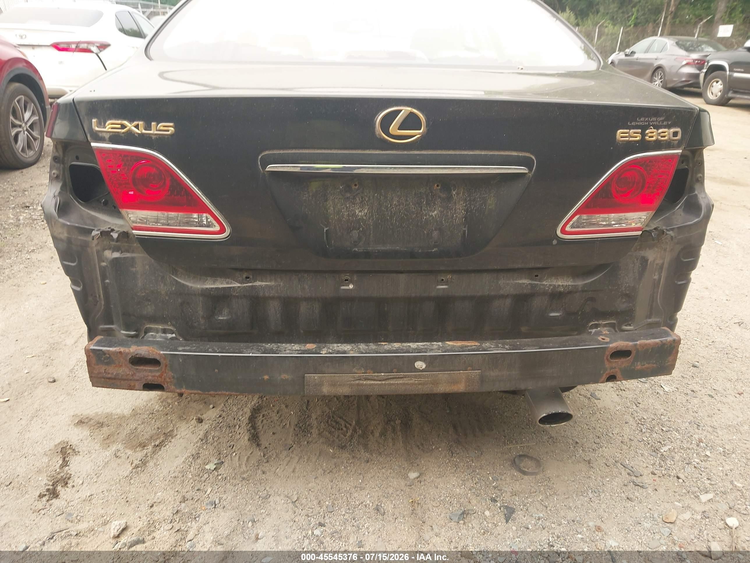 2005 Lexus Es 330   Black vin: JTHBA30G955069119