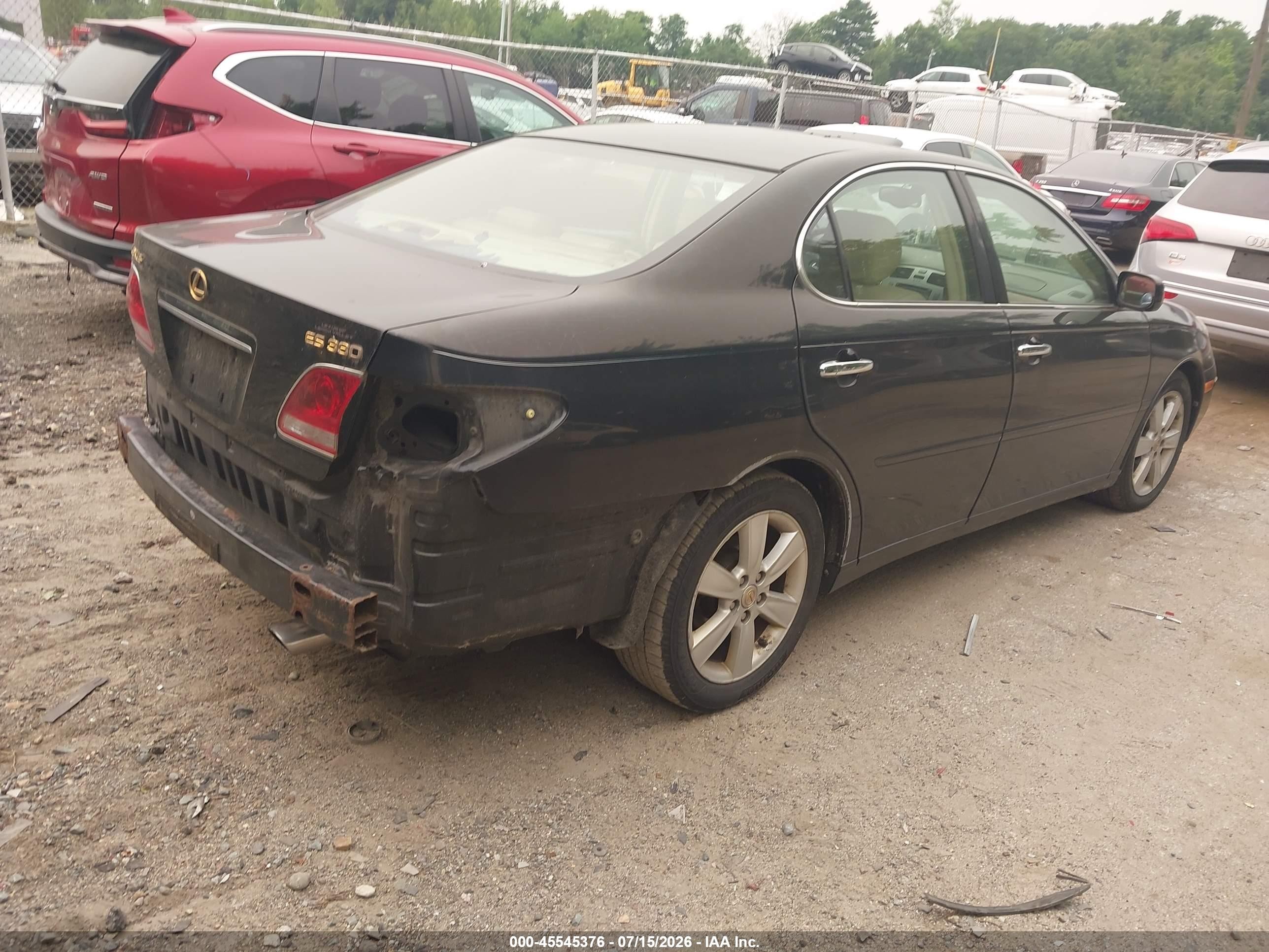 2005 Lexus Es 330   Black vin: JTHBA30G955069119