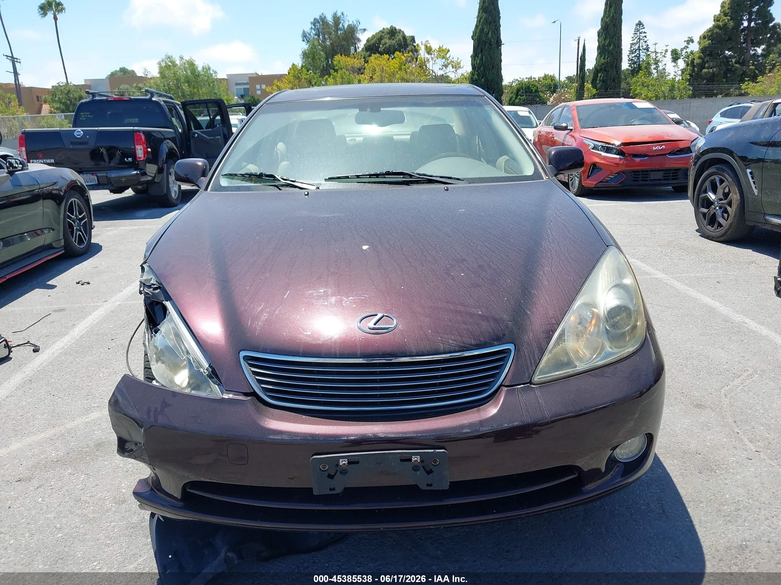 2005 Lexus Es 330 Purple vin: JTHBA30G955127259