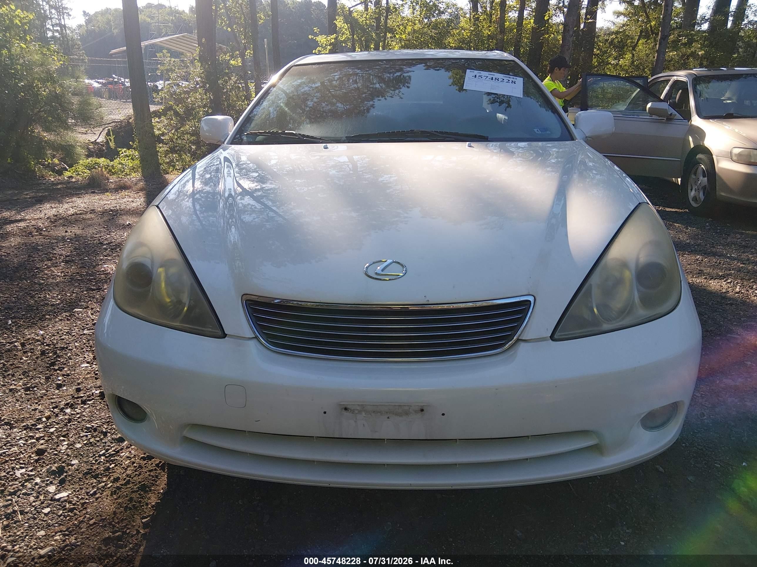 2005 Lexus Es 330   White vin: JTHBA30G955134714