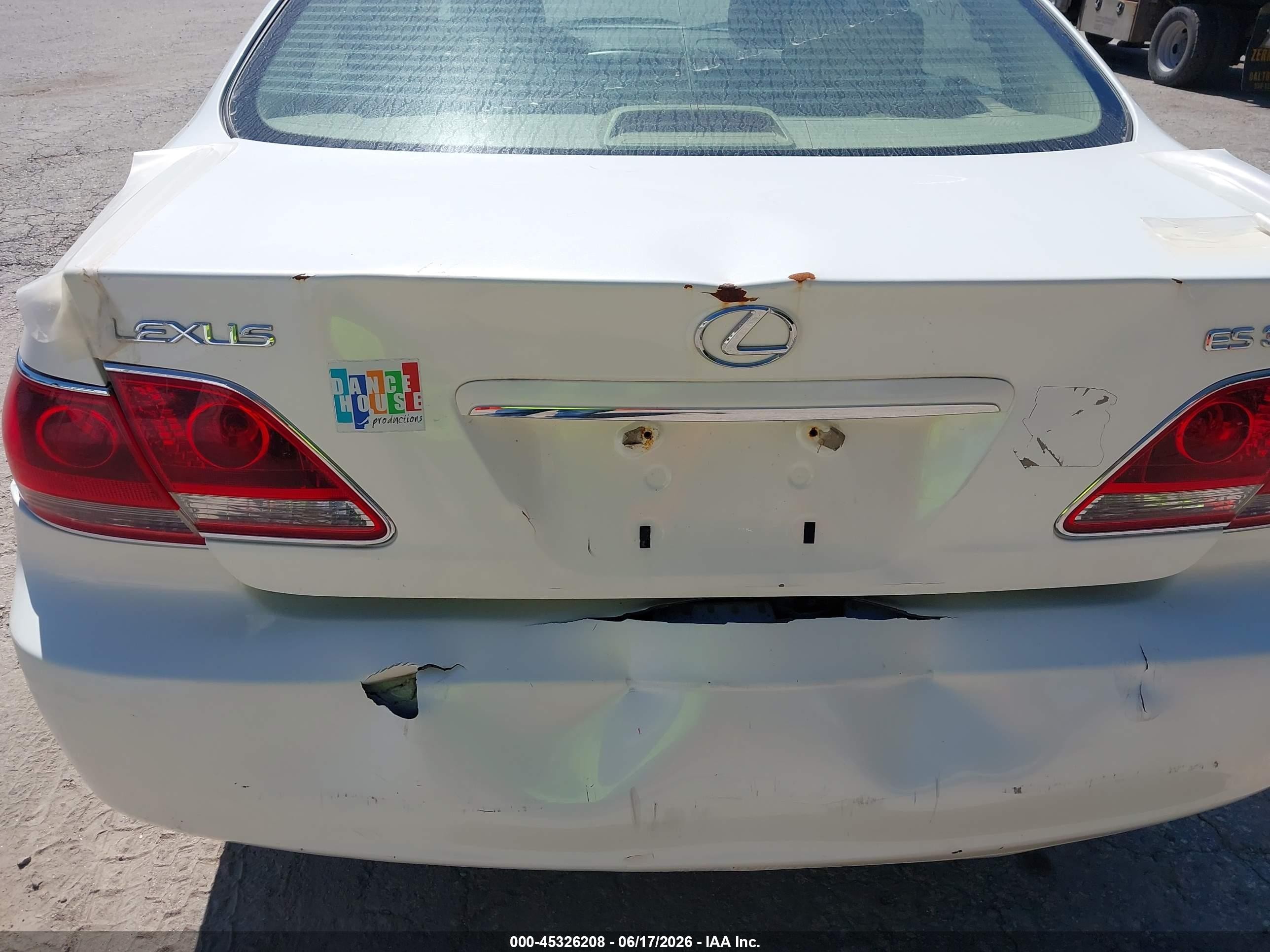 2006 Lexus Es 330 White vin: JTHBA30G965149408