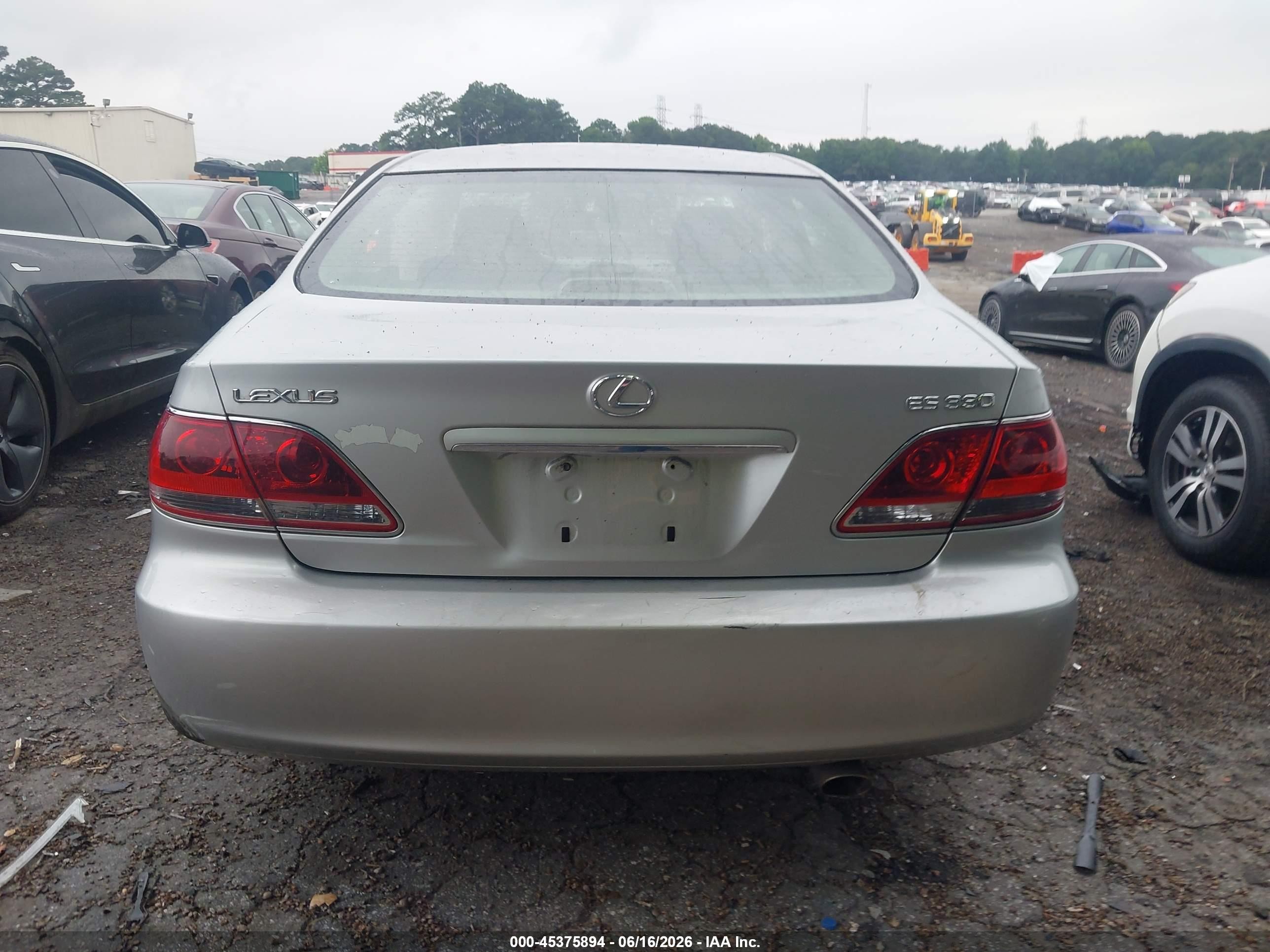 2006 Lexus Es 330   Silver vin: JTHBA30G965163504