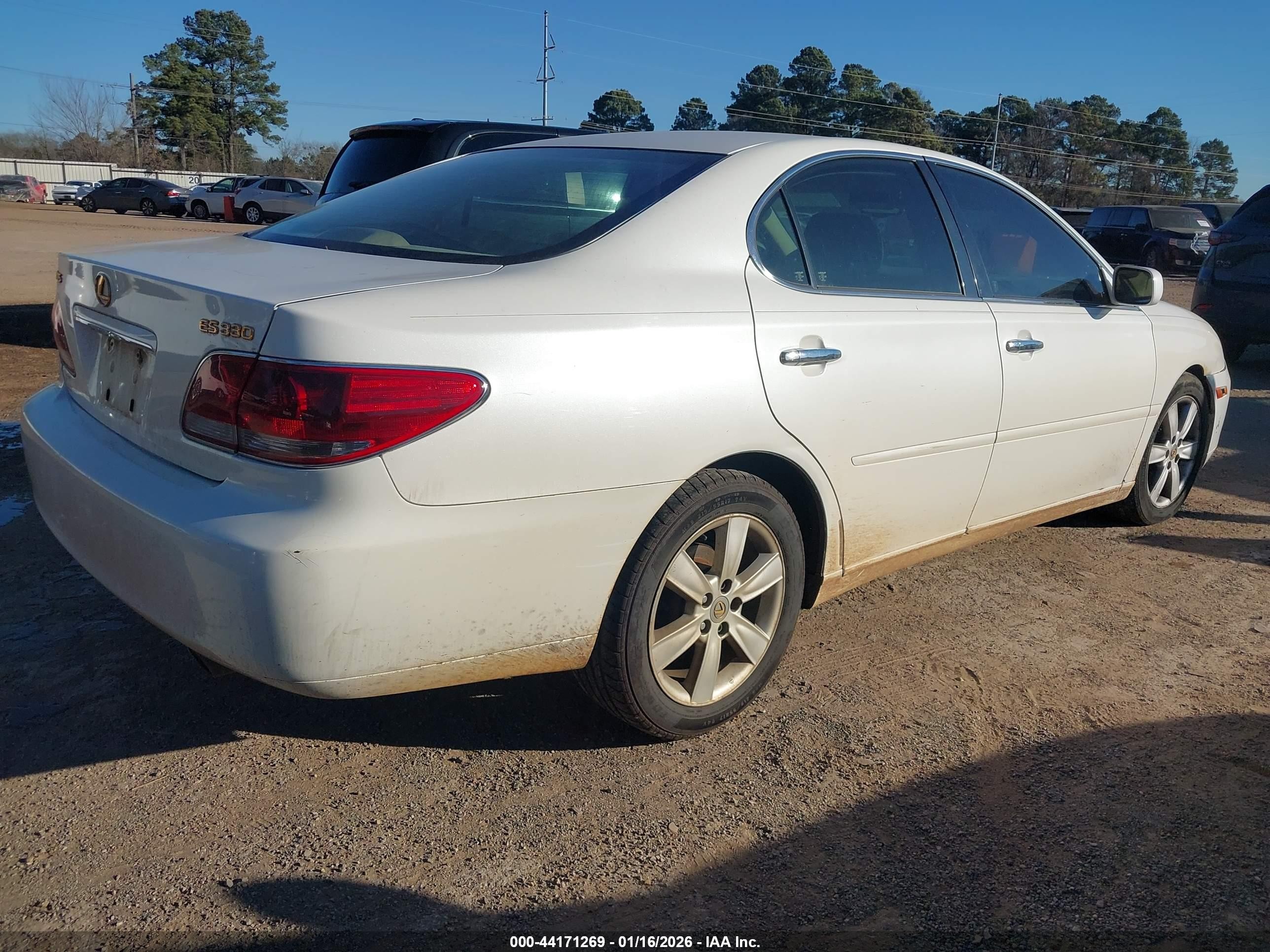 2006 Lexus Es 330   White vin: JTHBA30G965174678