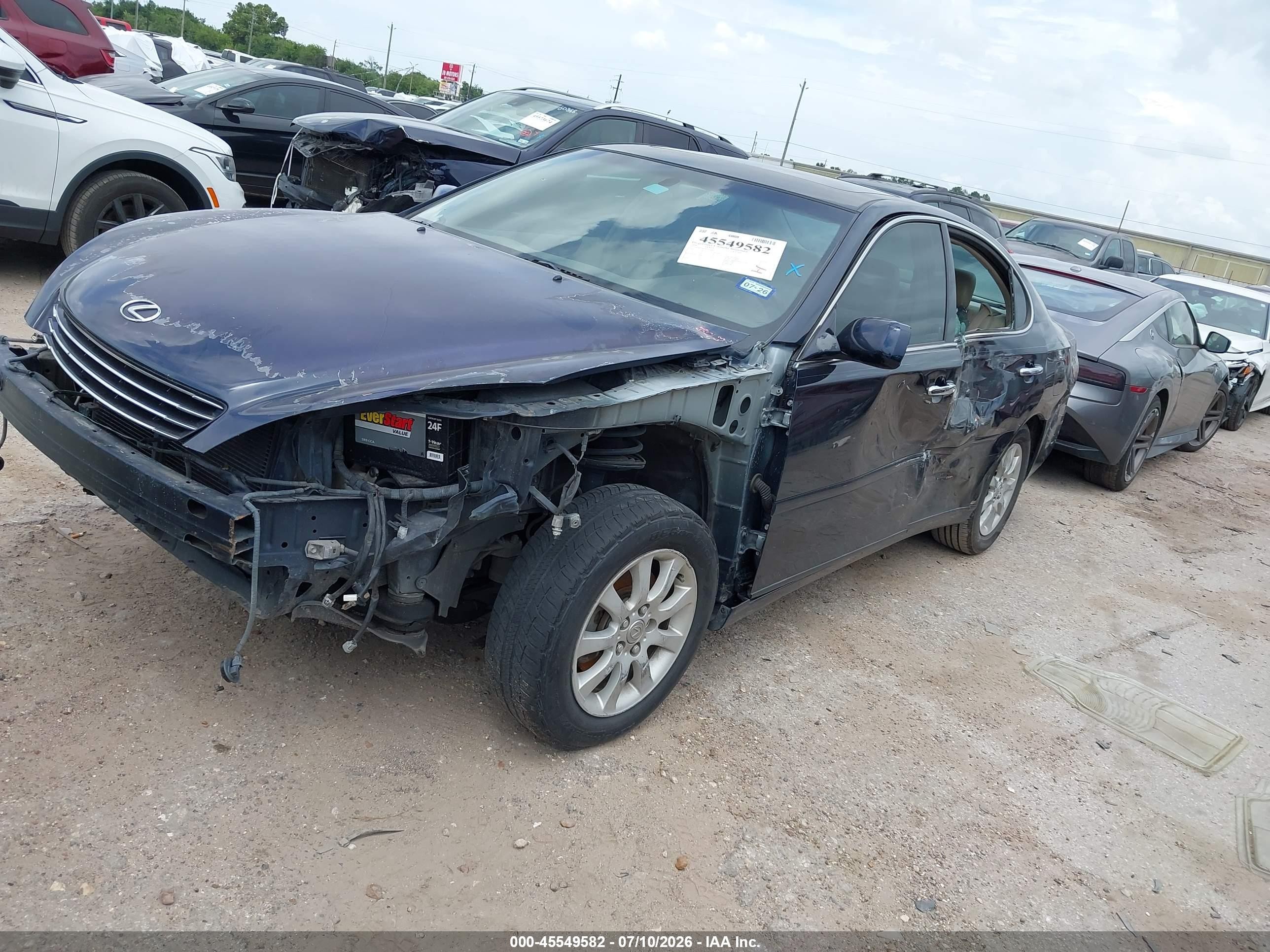 2004 Lexus Es 330   Blue vin: JTHBA30GX45054093