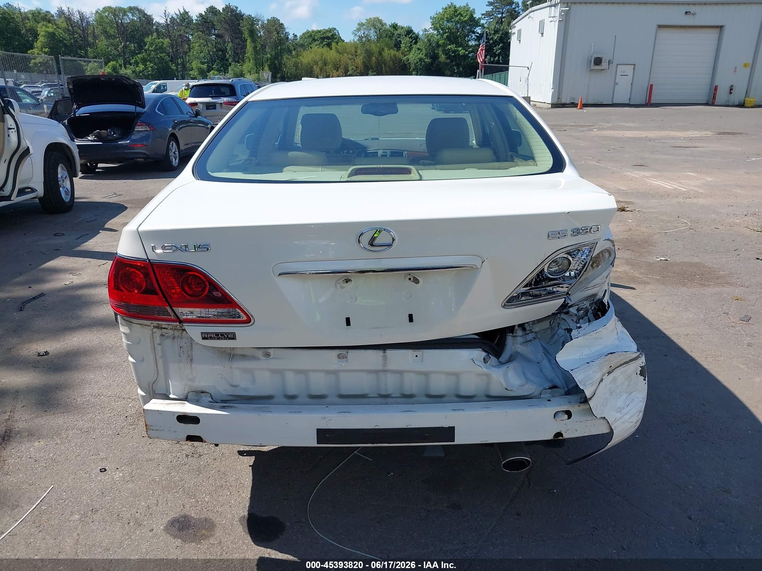 2006 Lexus Es 330   Белый vin: JTHBA30GX65168243