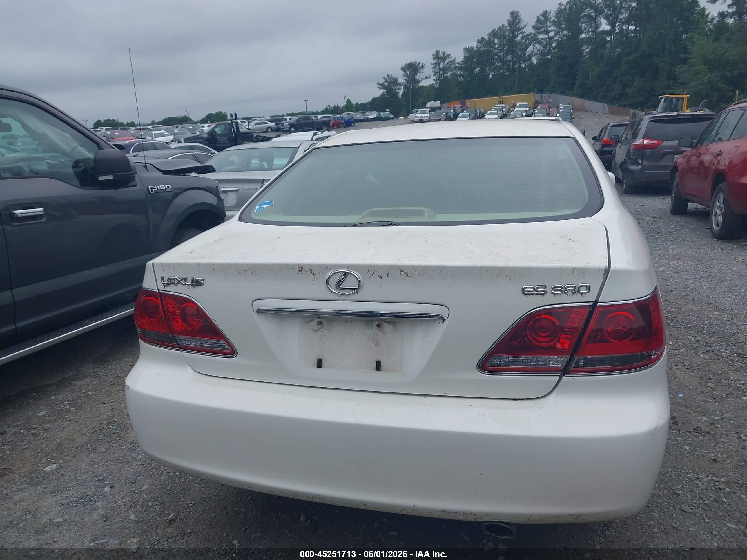 2006 Lexus Es 330   White vin: JTHBA30GX65172308