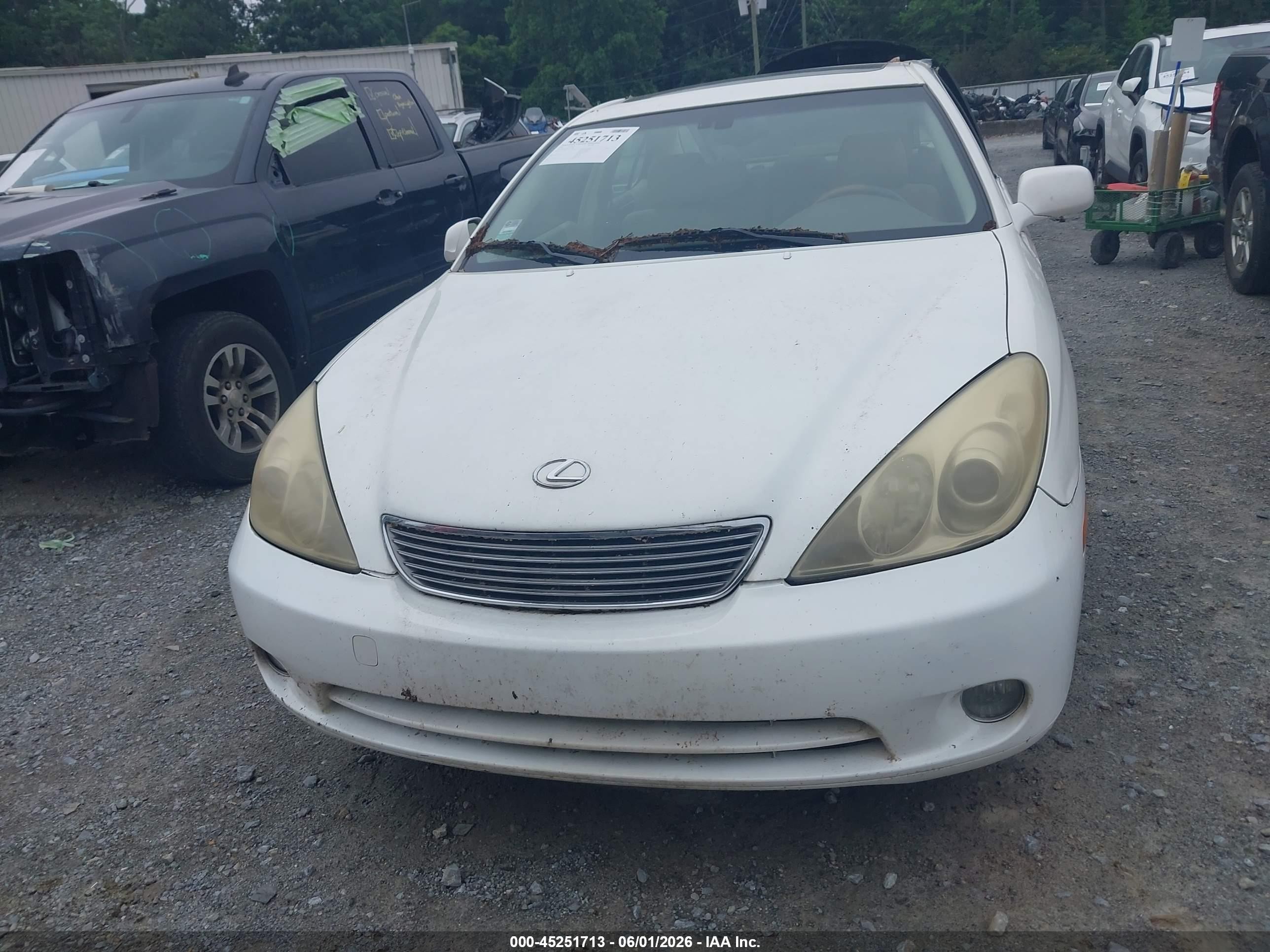 2006 Lexus Es 330   White vin: JTHBA30GX65172308
