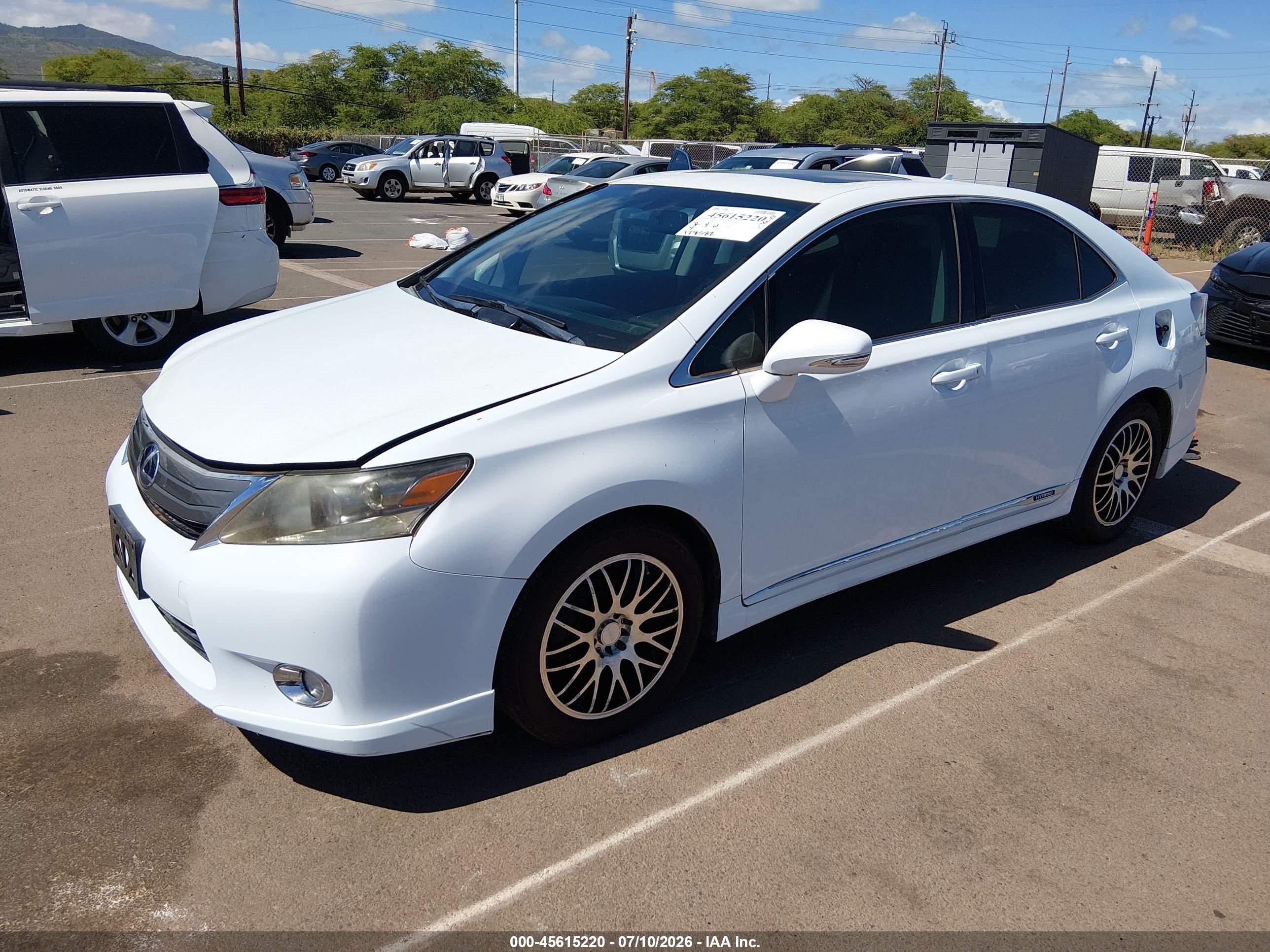 2010 Lexus Hs 250h Premium White vin: JTHBB1BA1A2002844