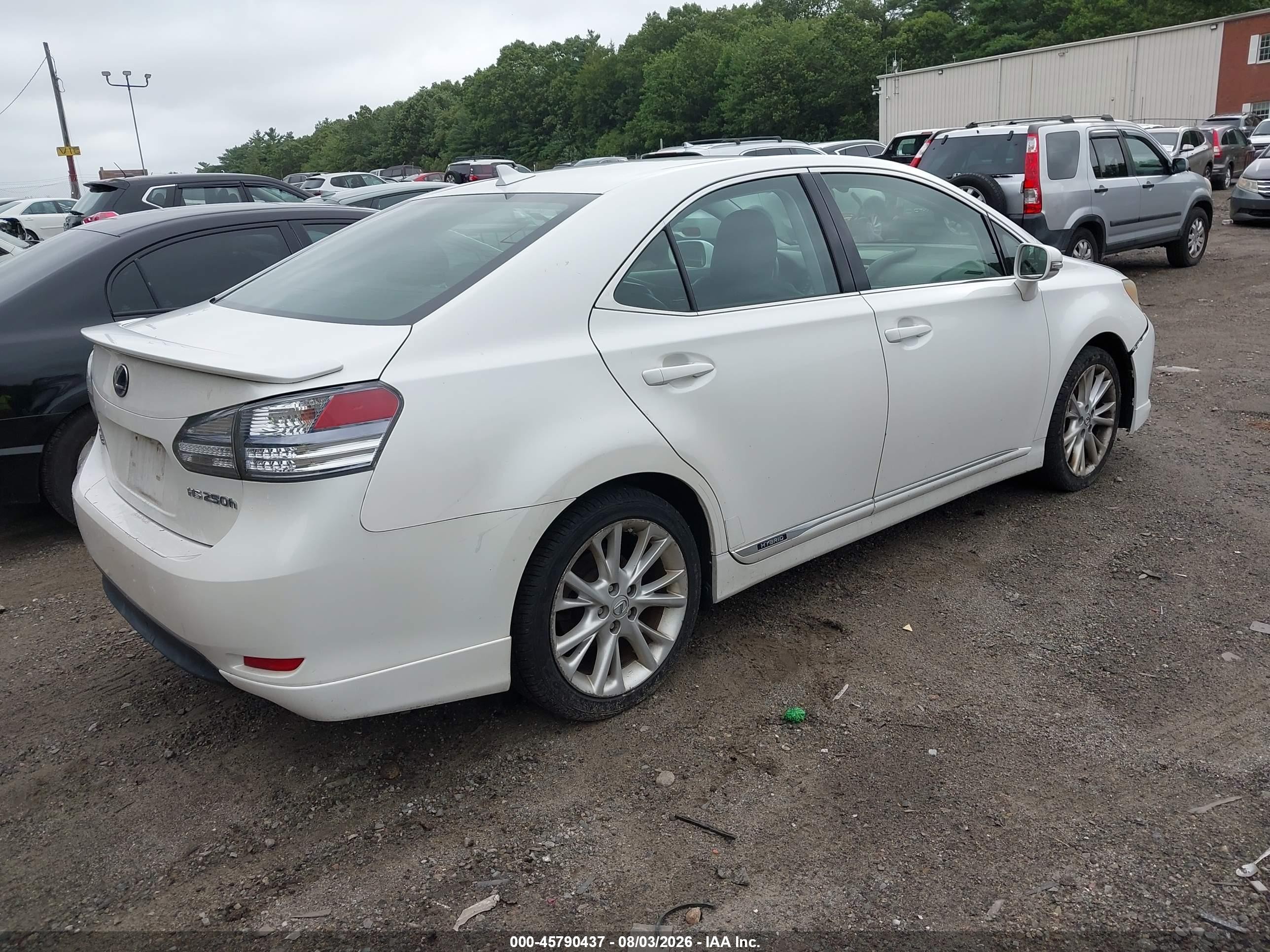 2010 Lexus Hs 250h Premium White vin: JTHBB1BA1A2019420