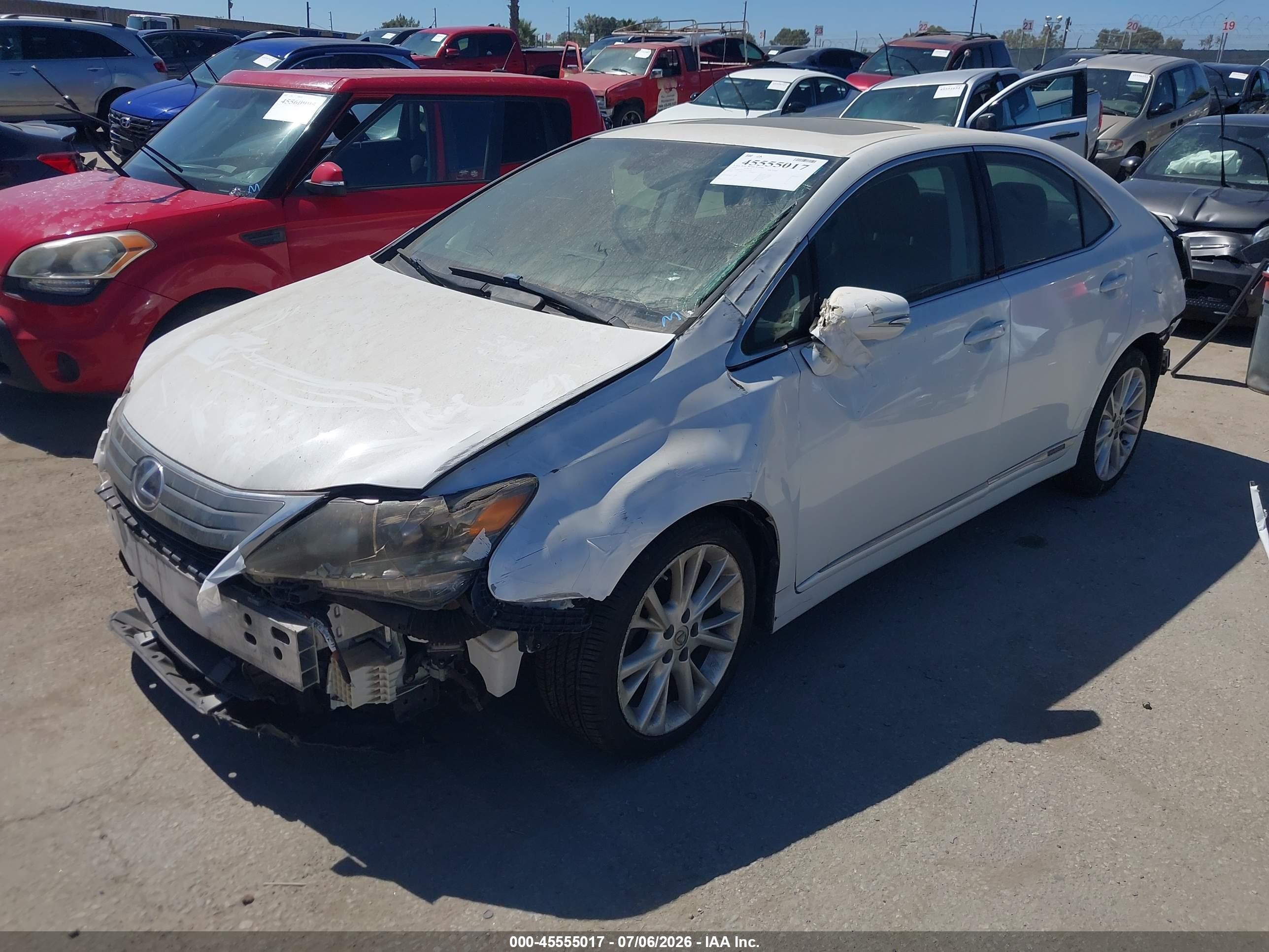 2010 Lexus Hs 250h Premium White vin: JTHBB1BA2A2011276