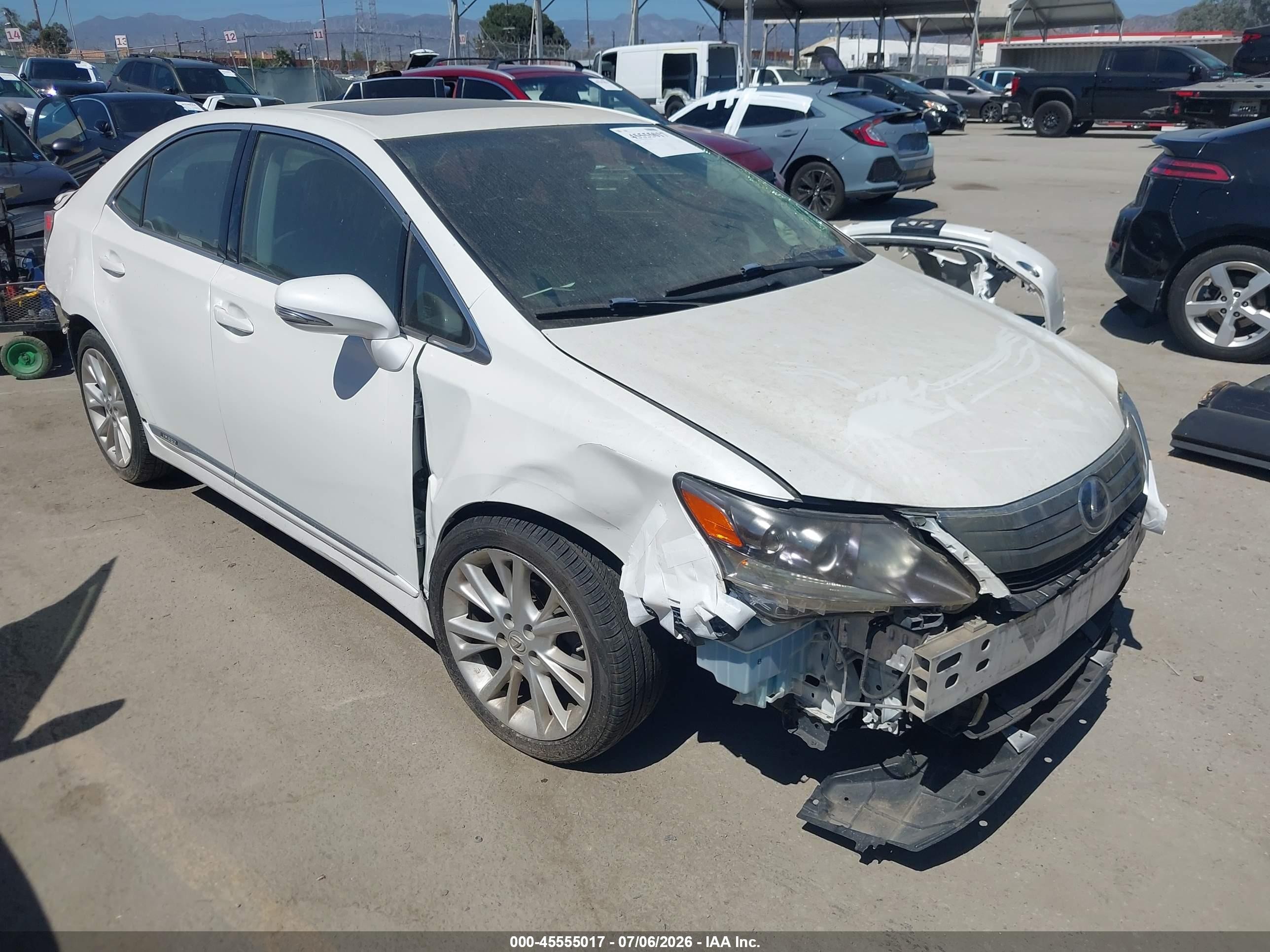 2010 Lexus Hs 250h Premium White vin: JTHBB1BA2A2011276