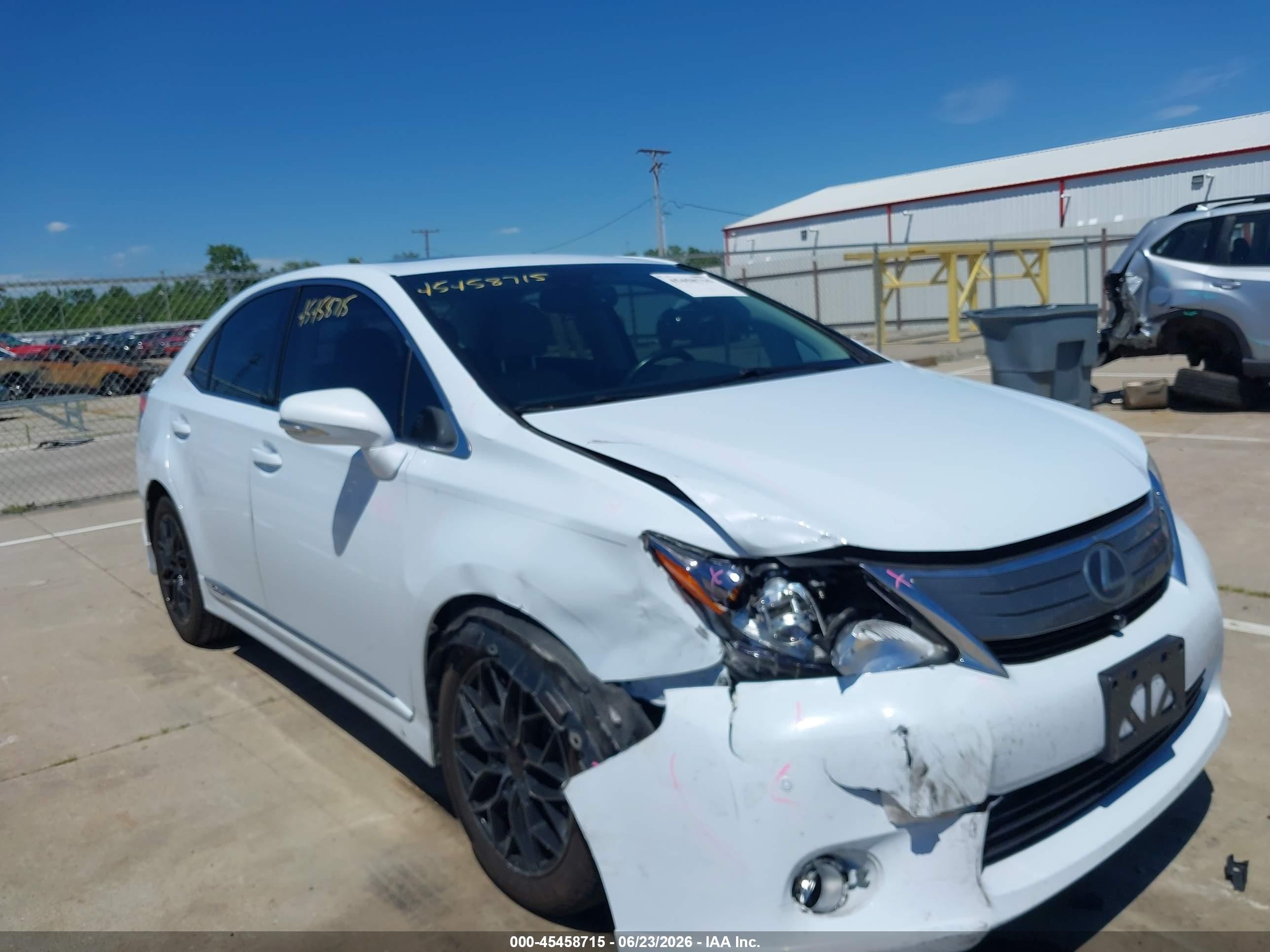 2010 Lexus Hs 250h Premium White vin: JTHBB1BA2A2016882