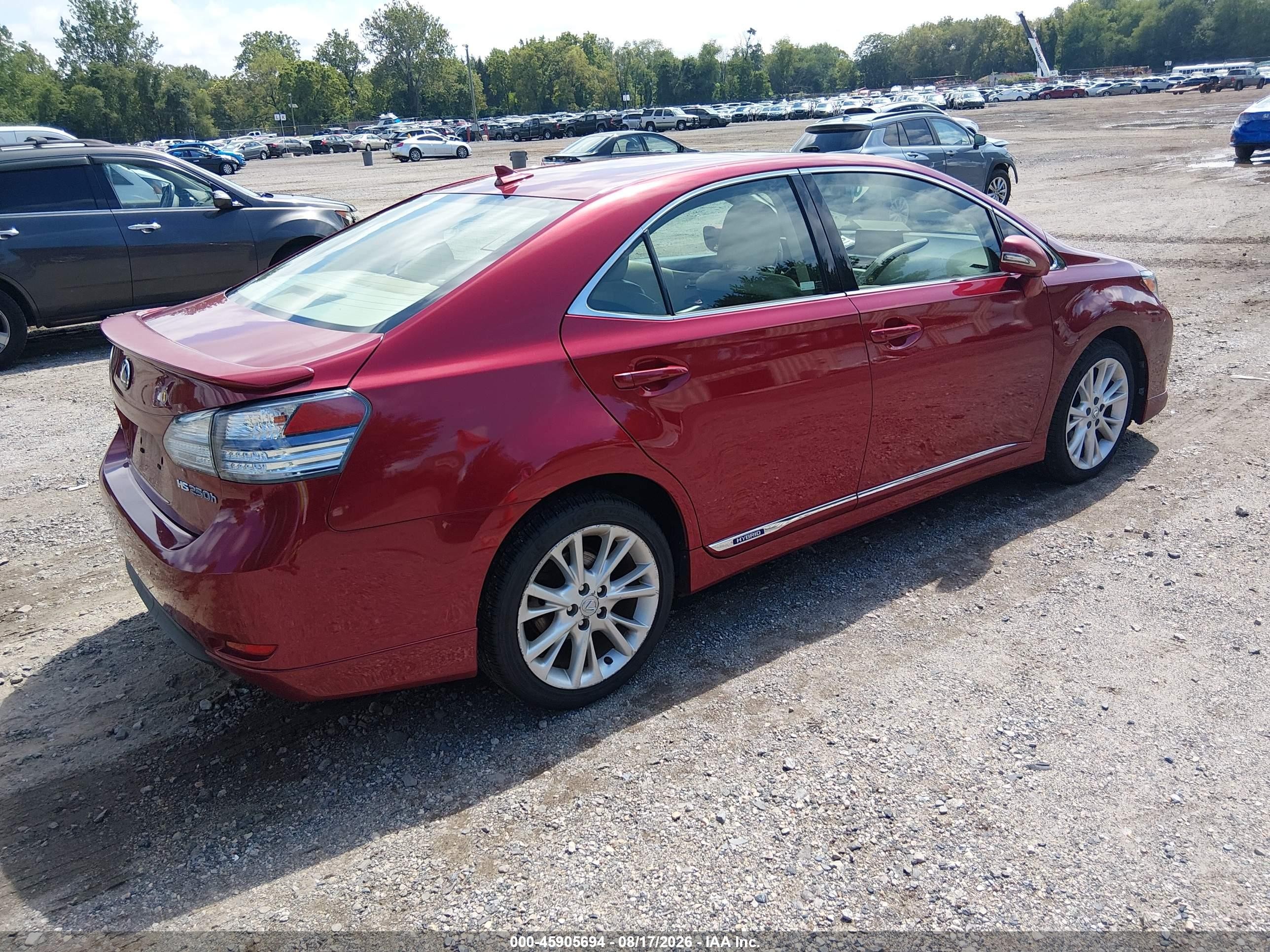 2010 Lexus Hs 250h Premium Red vin: JTHBB1BA2A2017420
