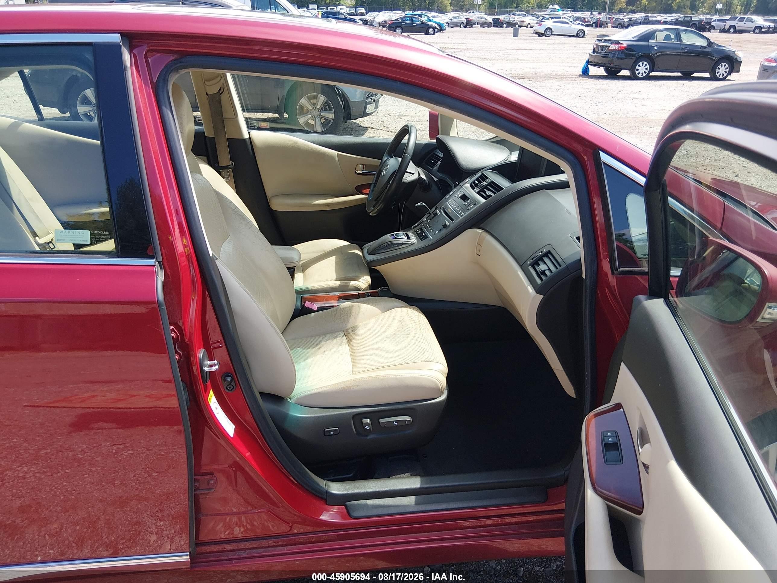 2010 Lexus Hs 250h Premium Red vin: JTHBB1BA2A2017420