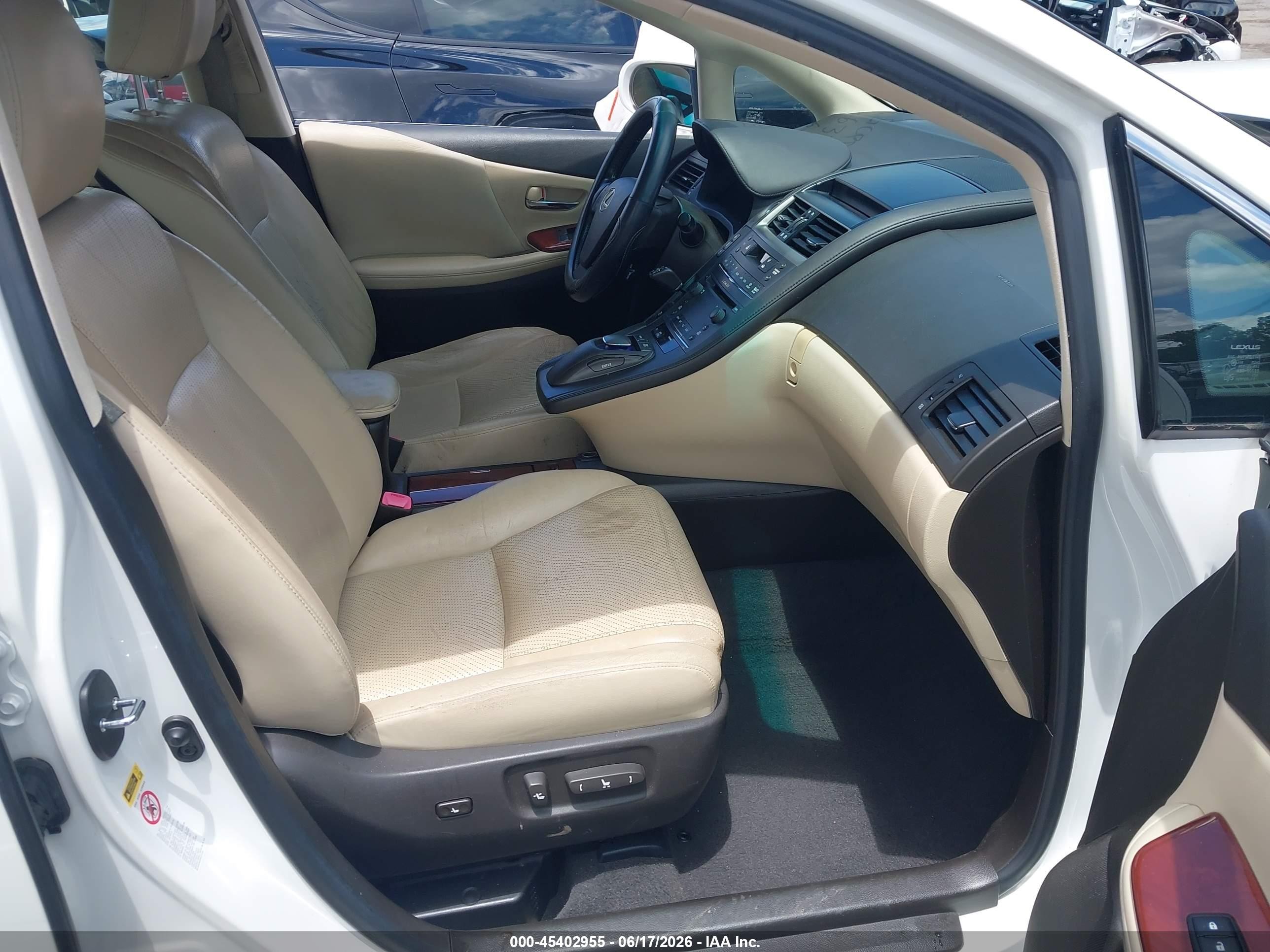 2010 Lexus Hs 250h Premium White vin: JTHBB1BA2A2026375