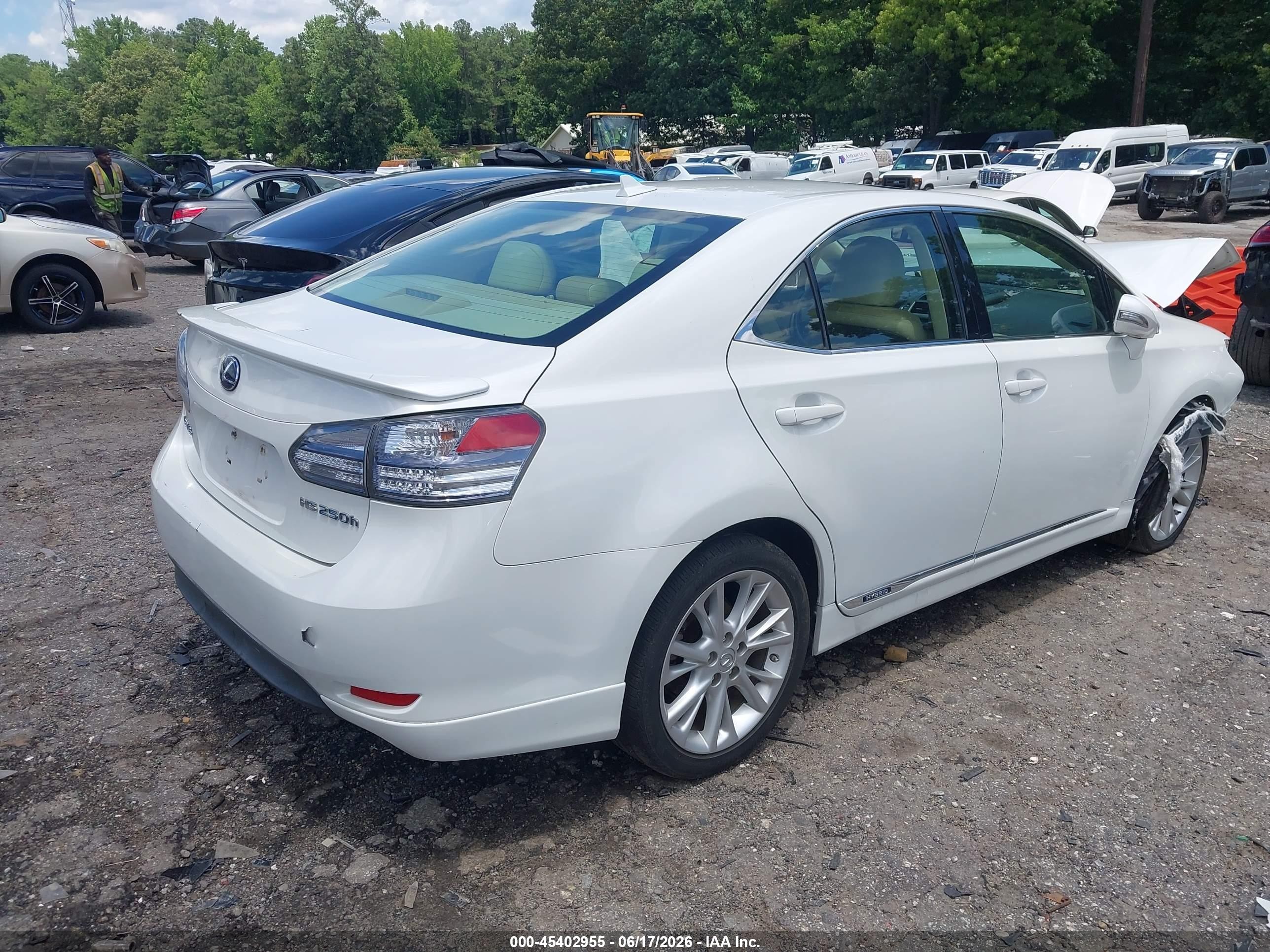 2010 Lexus Hs 250h Premium White vin: JTHBB1BA2A2026375