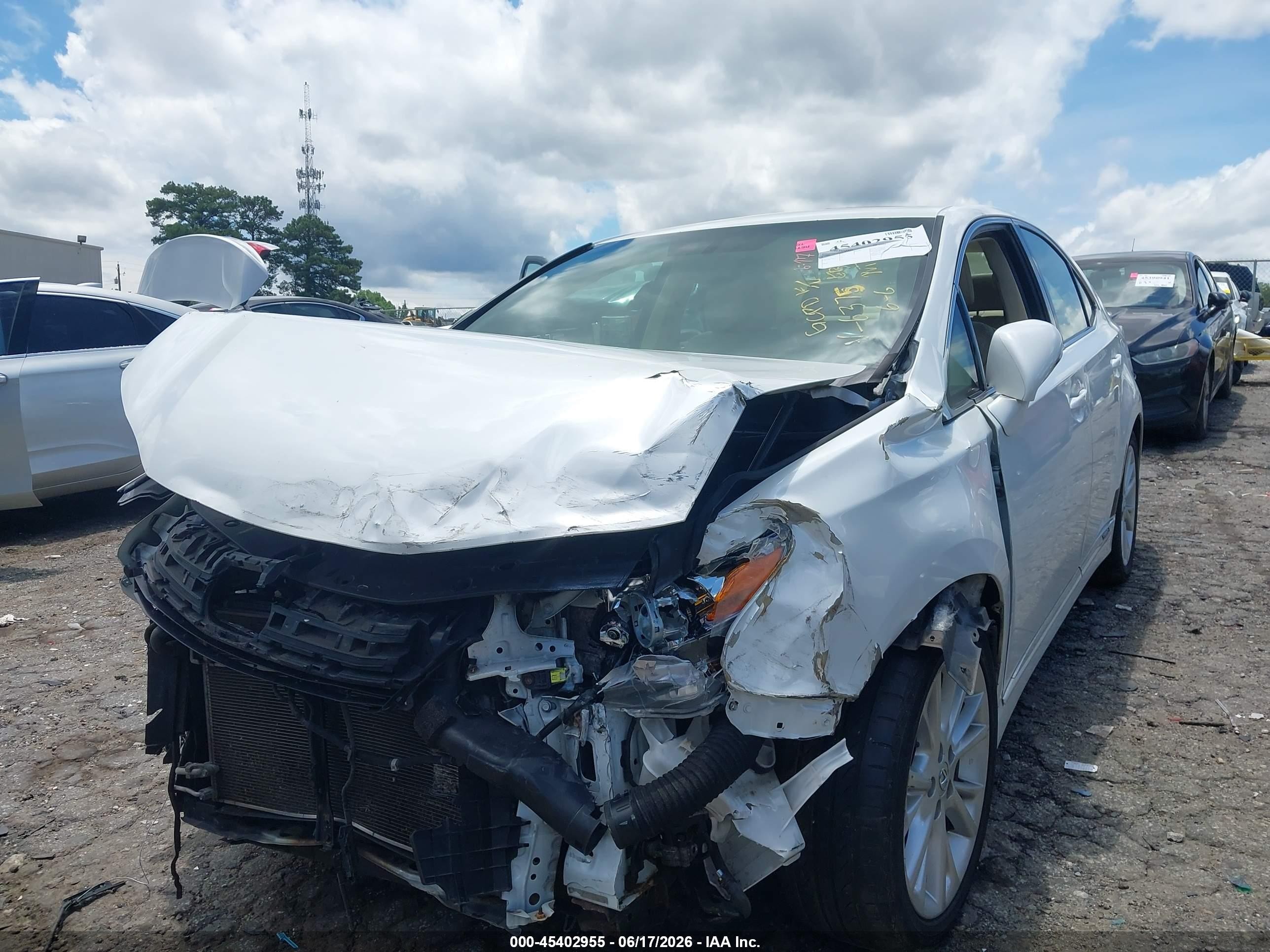 2010 Lexus Hs 250h Premium White vin: JTHBB1BA2A2026375