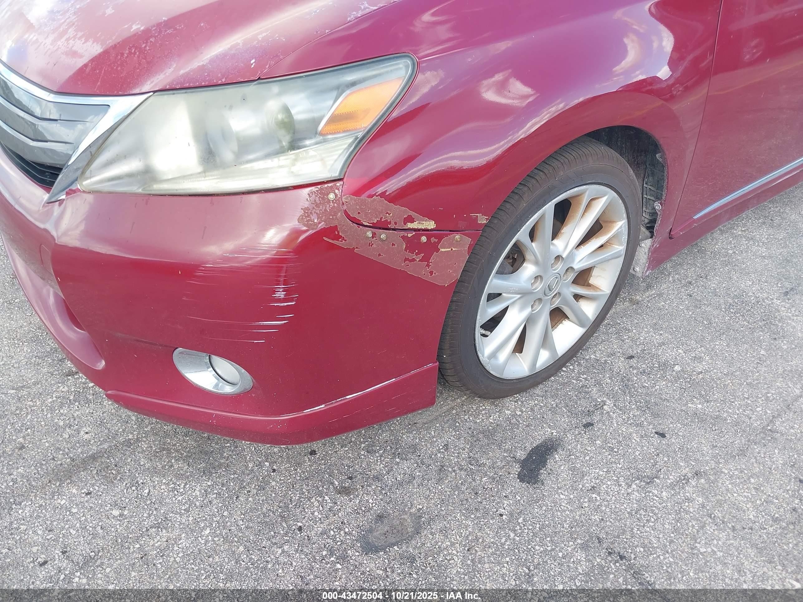 2010 Lexus Hs 250h Premium Red vin: JTHBB1BA3A2012890