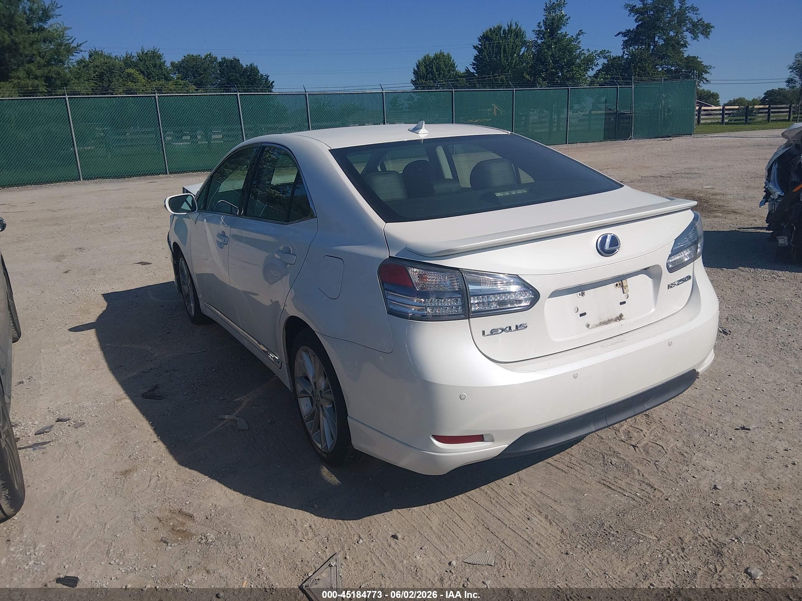 2010 Lexus Hs 250h Premium White vin: JTHBB1BA3A2020780
