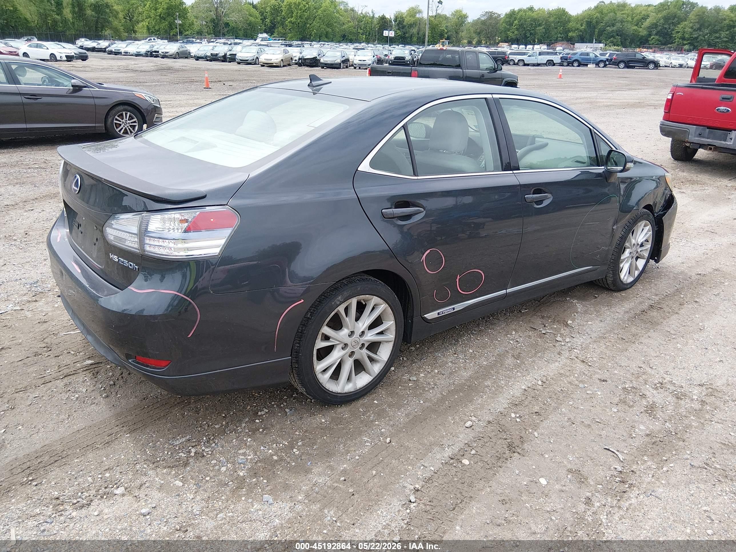 2010 Lexus Hs 250h Gray vin: JTHBB1BA3A2025347
