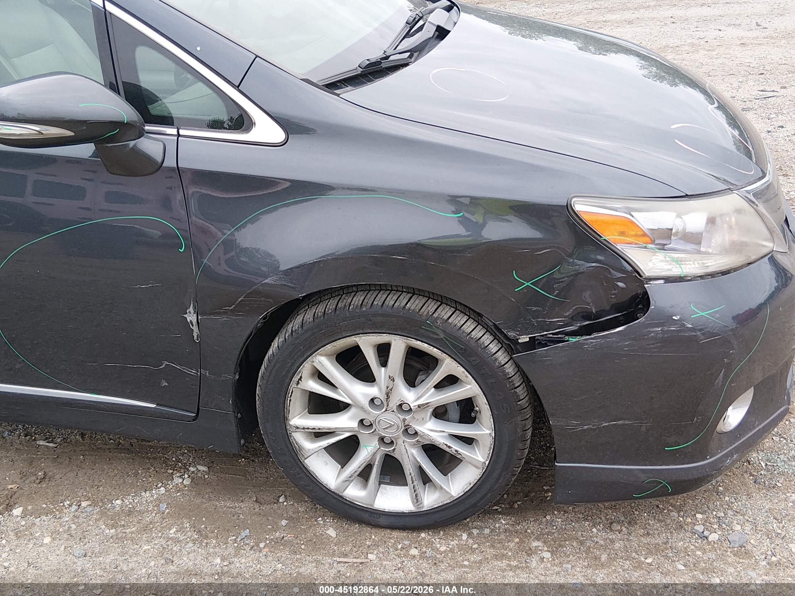 2010 Lexus Hs 250h Gray vin: JTHBB1BA3A2025347