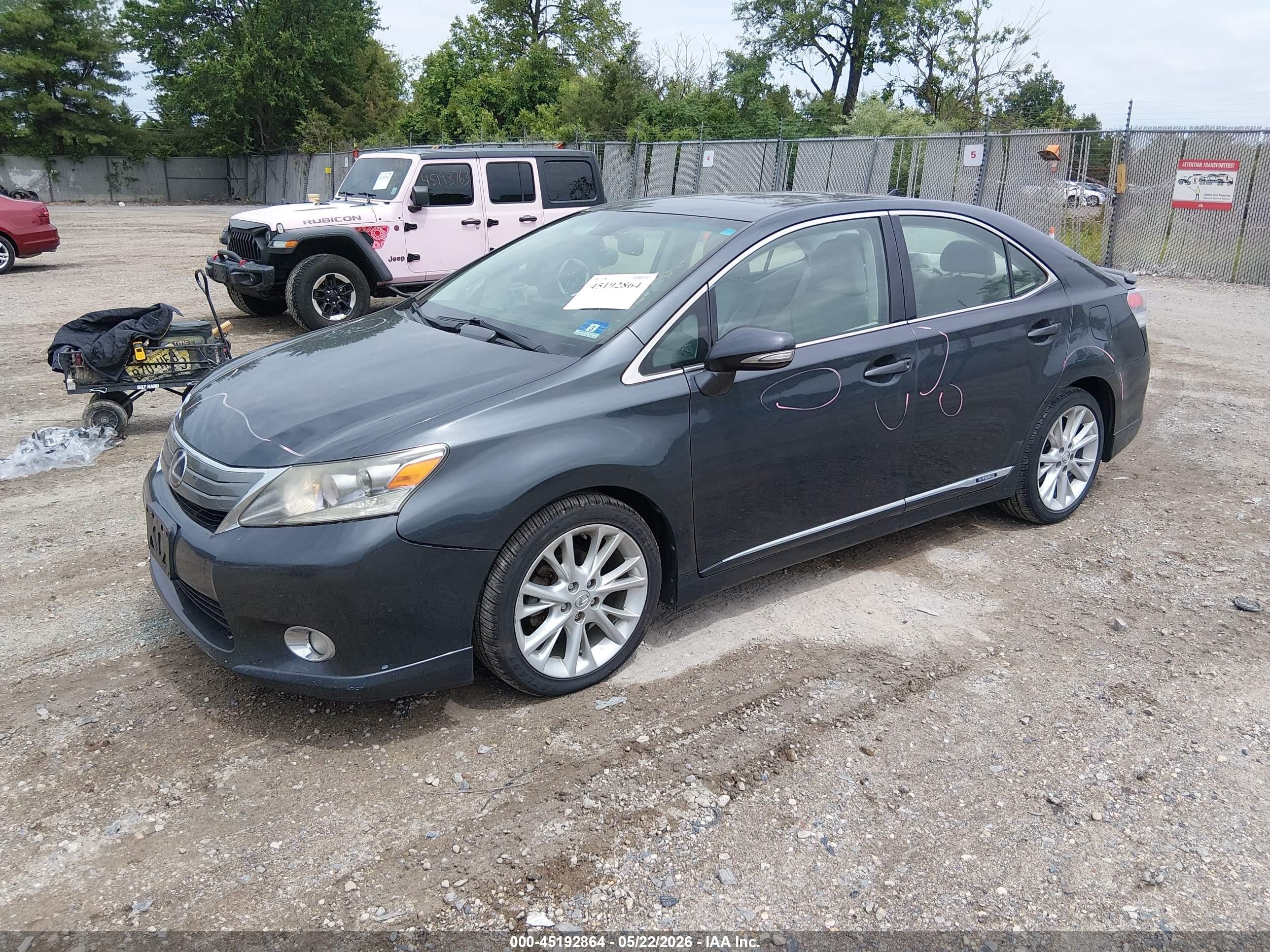2010 Lexus Hs 250h Gray vin: JTHBB1BA3A2025347