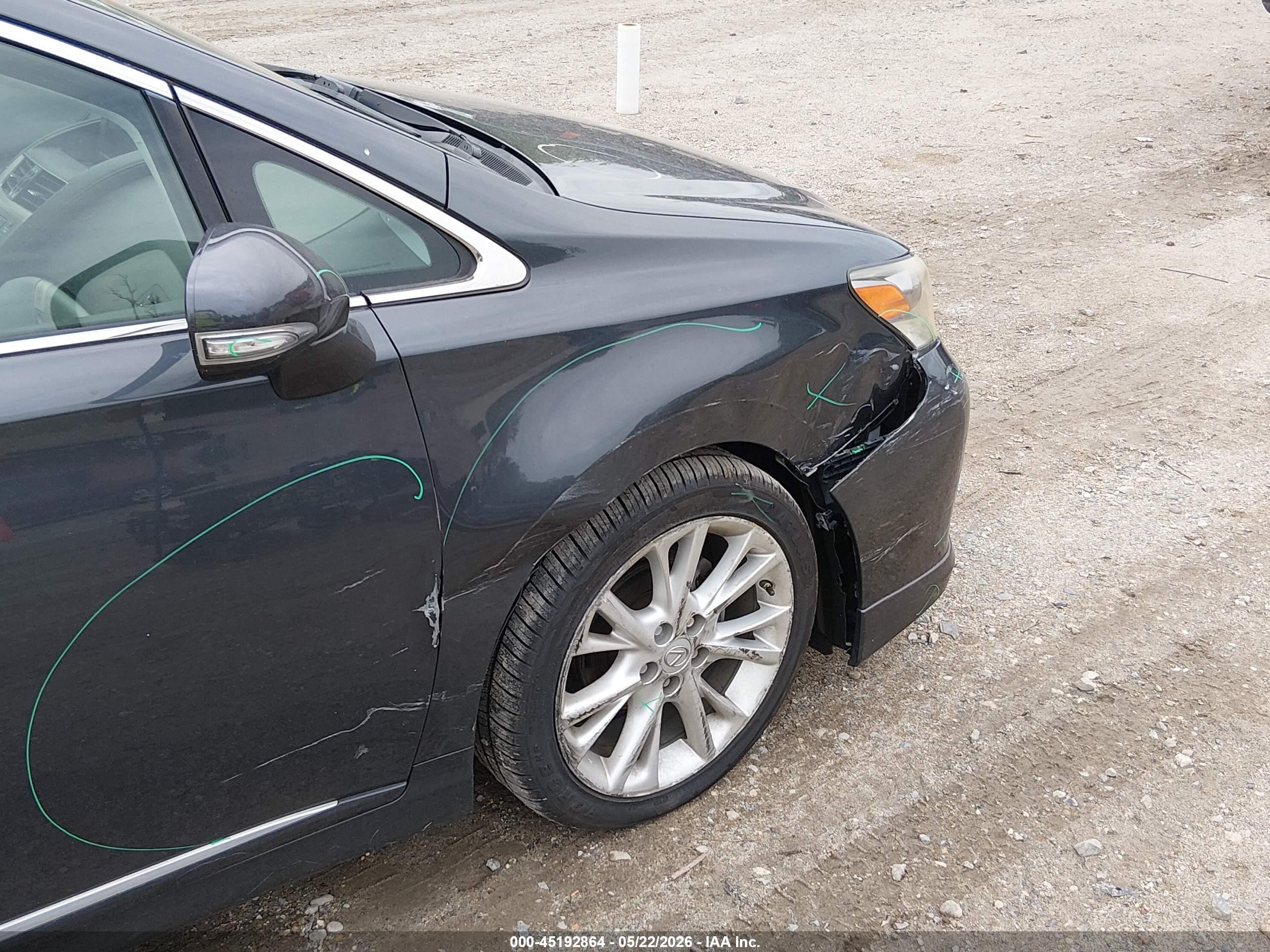 2010 Lexus Hs 250h Gray vin: JTHBB1BA3A2025347