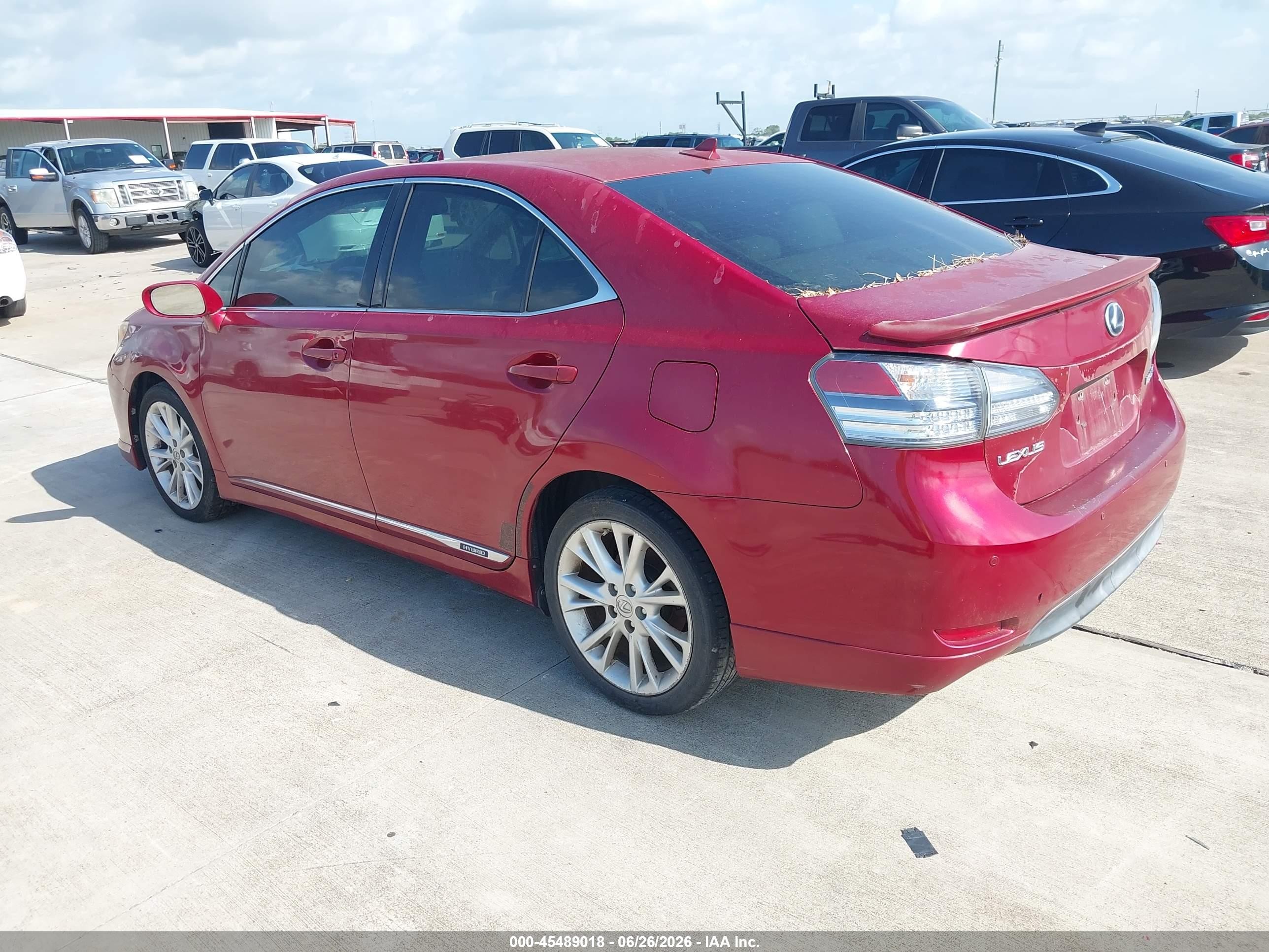 2010 Lexus Hs 250h Premium Red vin: JTHBB1BA4A2025454