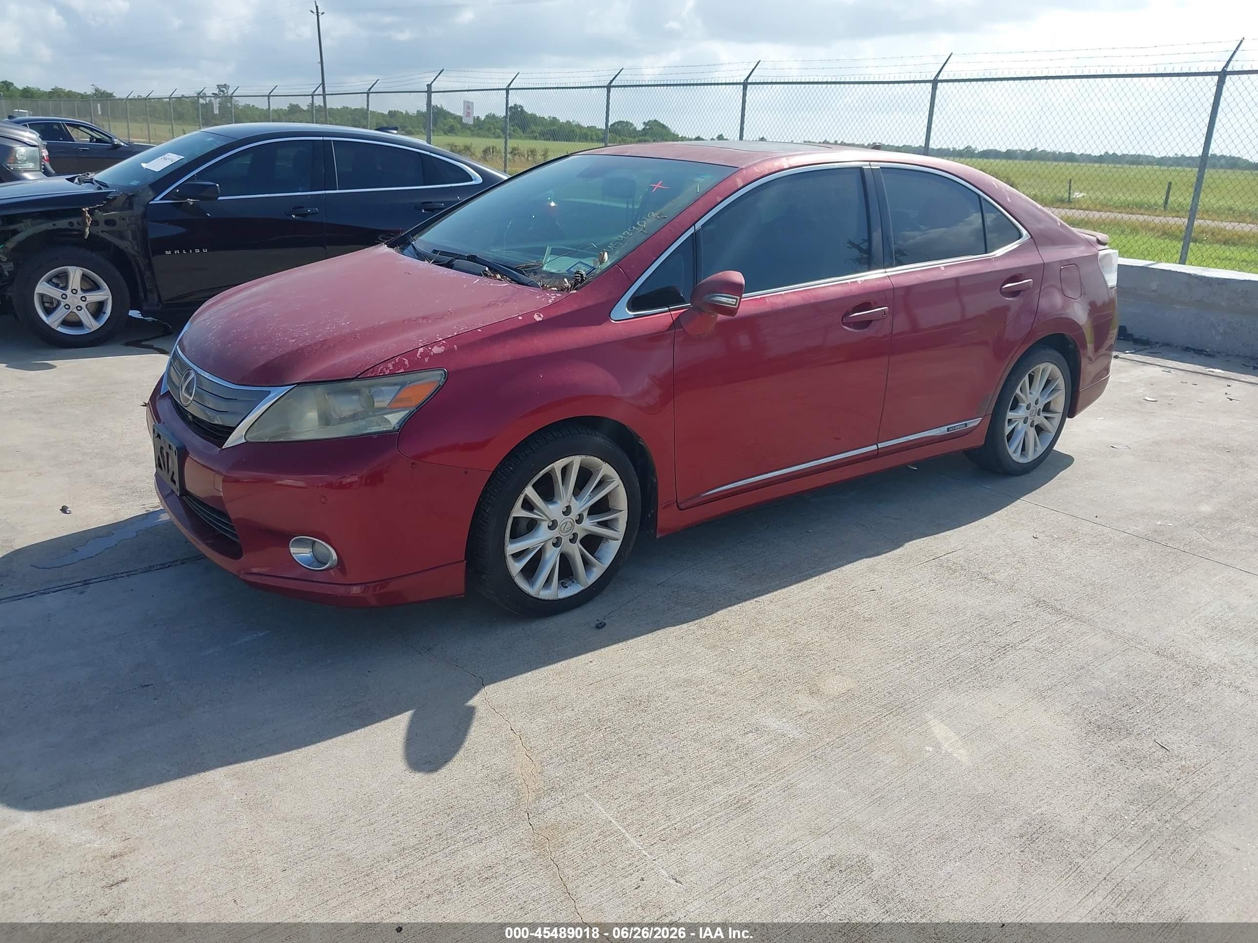 2010 Lexus Hs 250h Premium Red vin: JTHBB1BA4A2025454