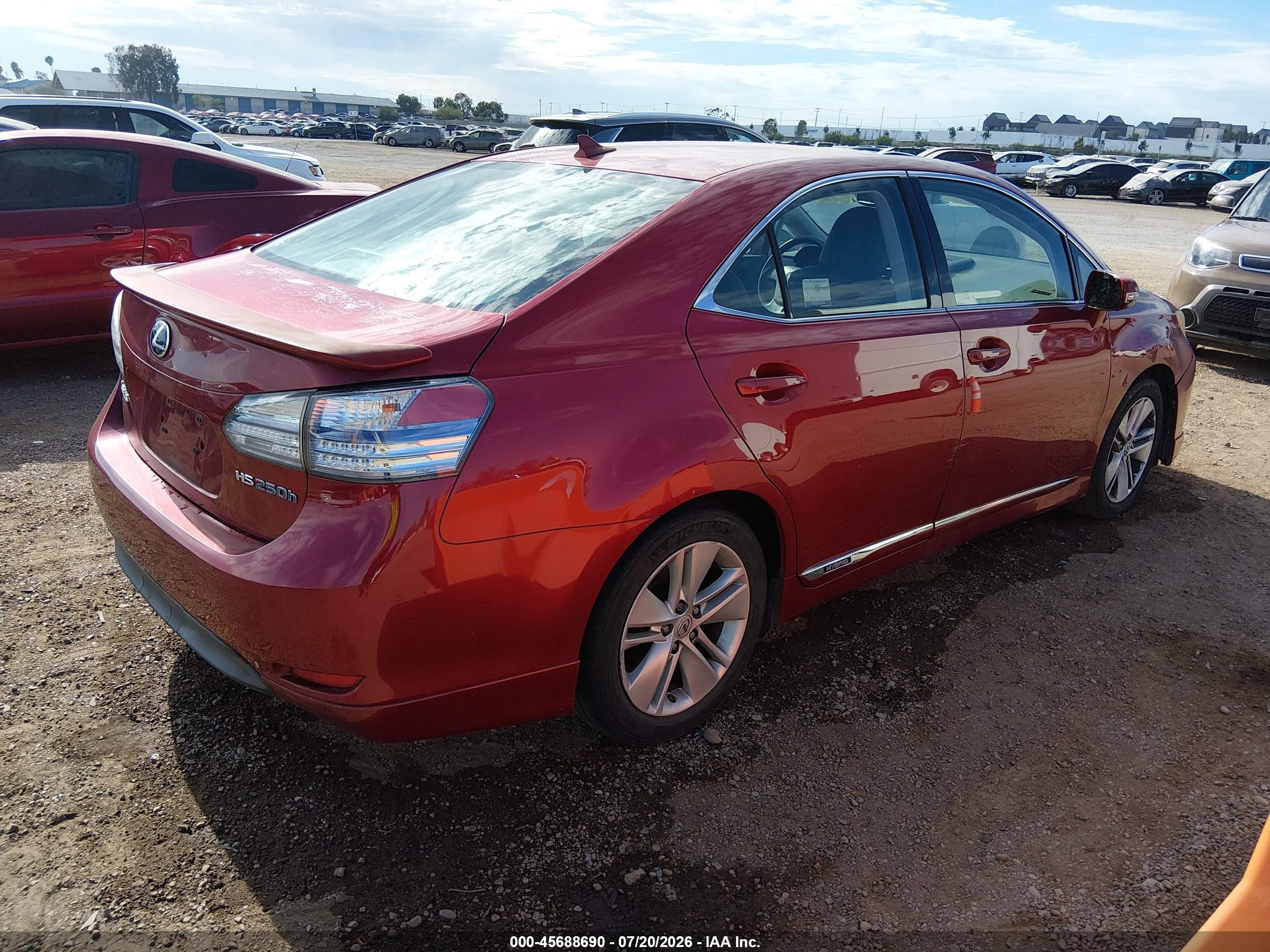 2010 Lexus Hs 250h   Red vin: JTHBB1BA4A2027317