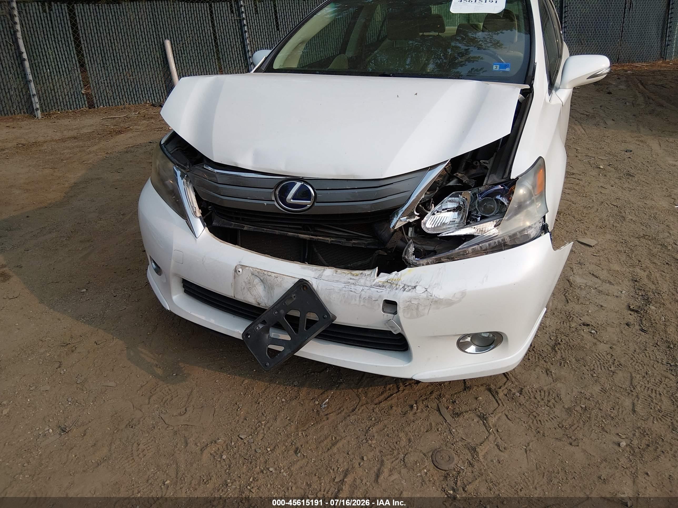 2011 Lexus Hs 250h White vin: JTHBB1BA4B2043969