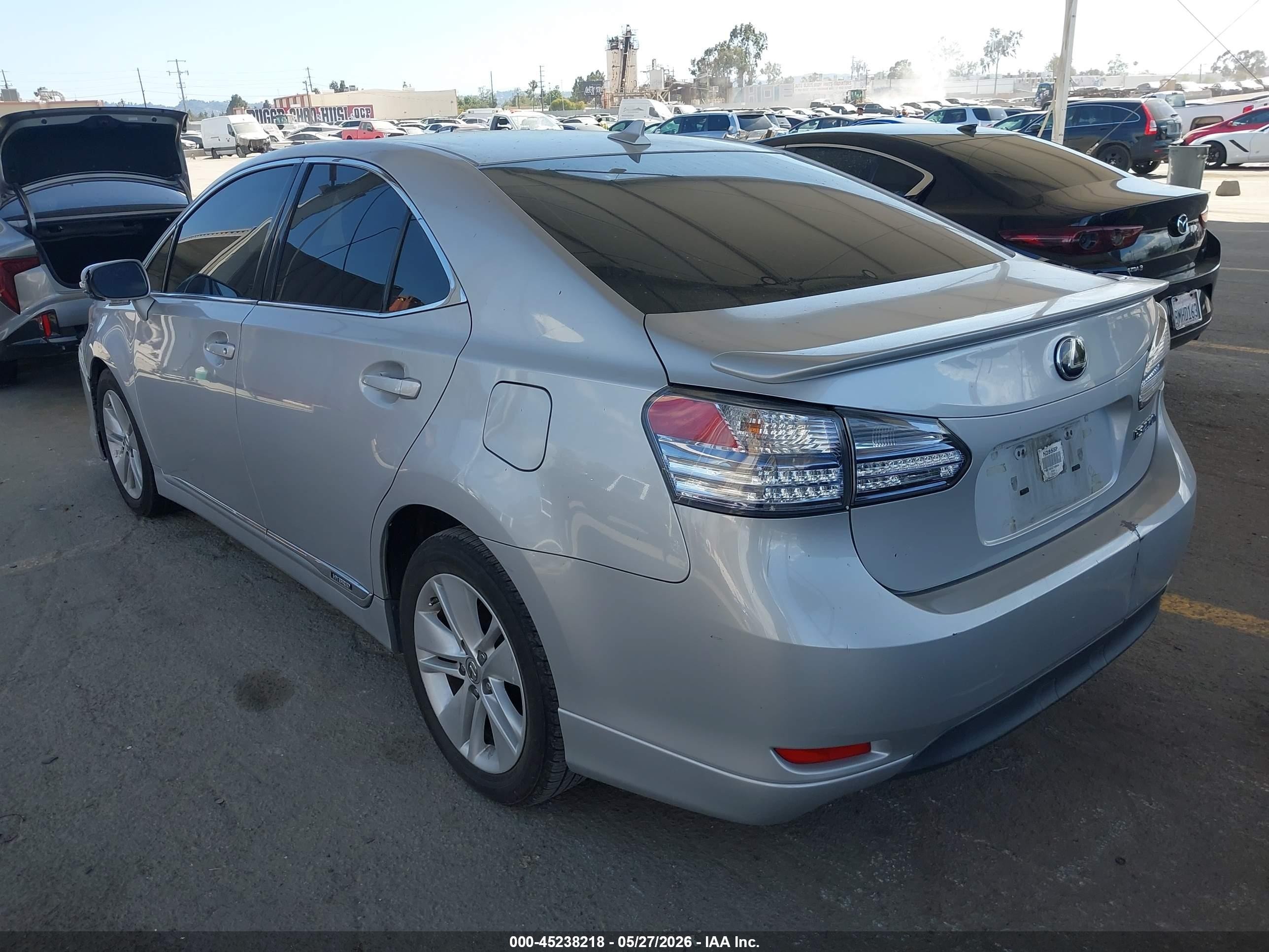2012 Lexus Hs 250h   Gray vin: JTHBB1BA4C2050504