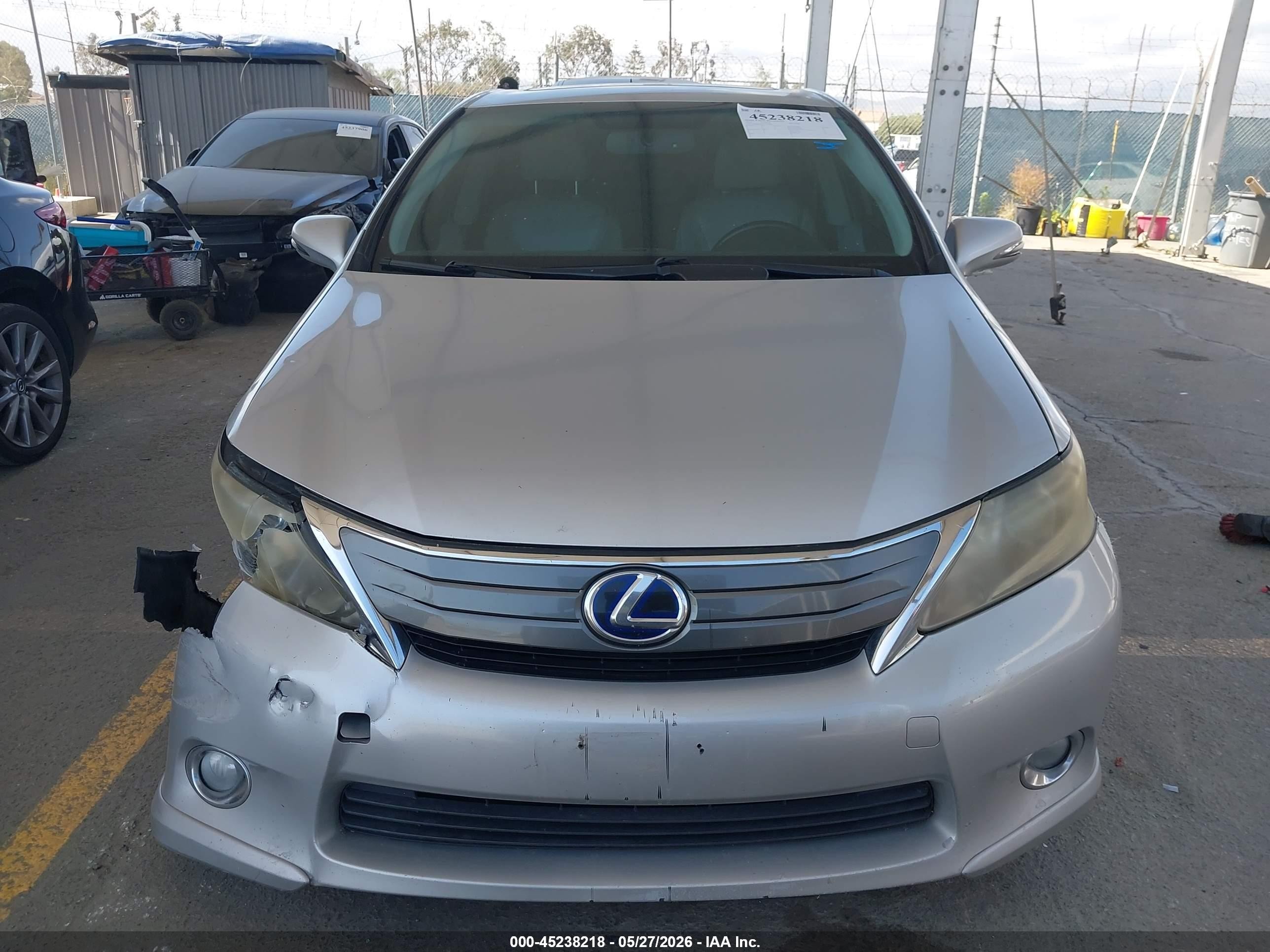 2012 Lexus Hs 250h   Gray vin: JTHBB1BA4C2050504