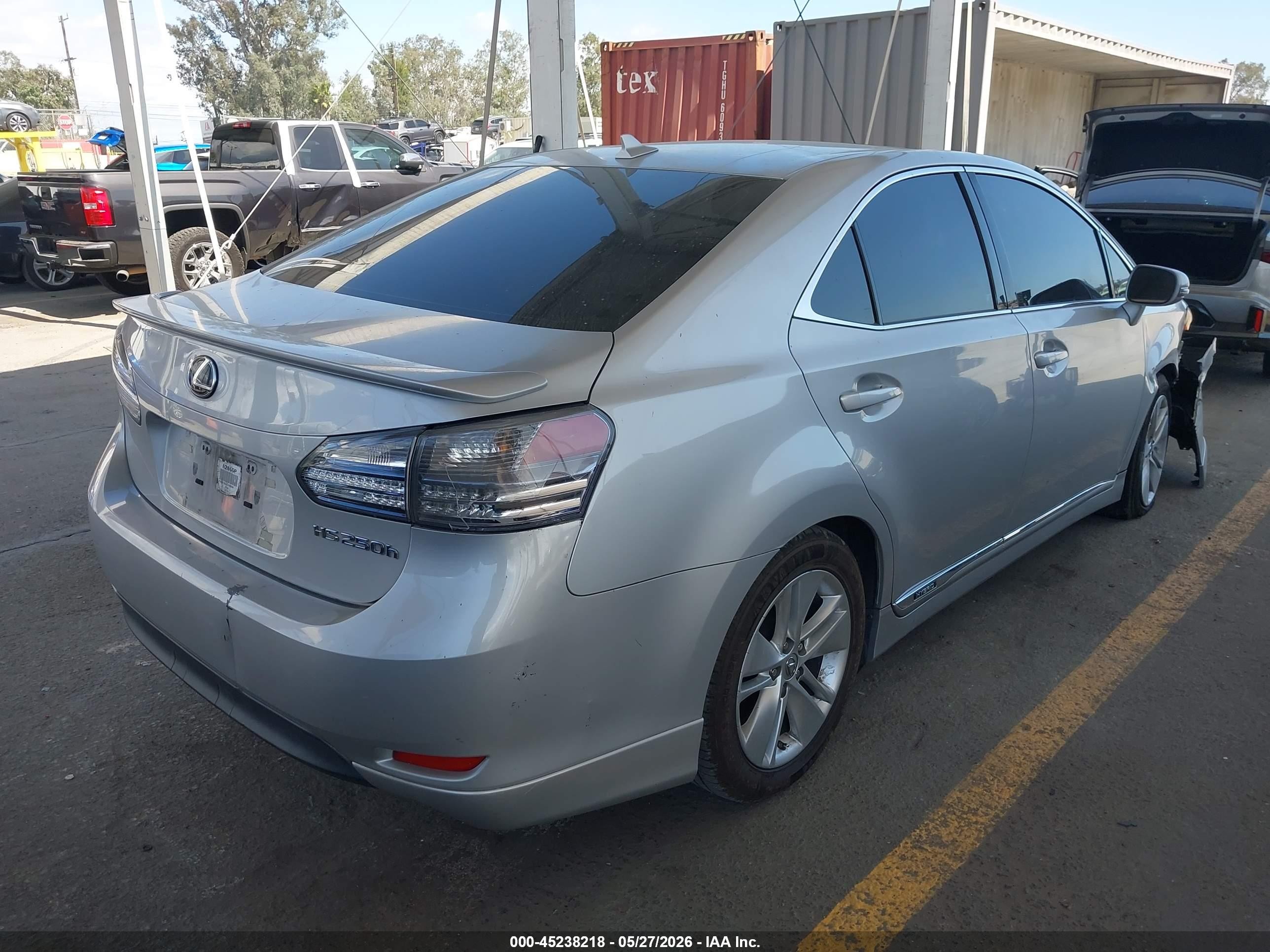 2012 Lexus Hs 250h   Gray vin: JTHBB1BA4C2050504