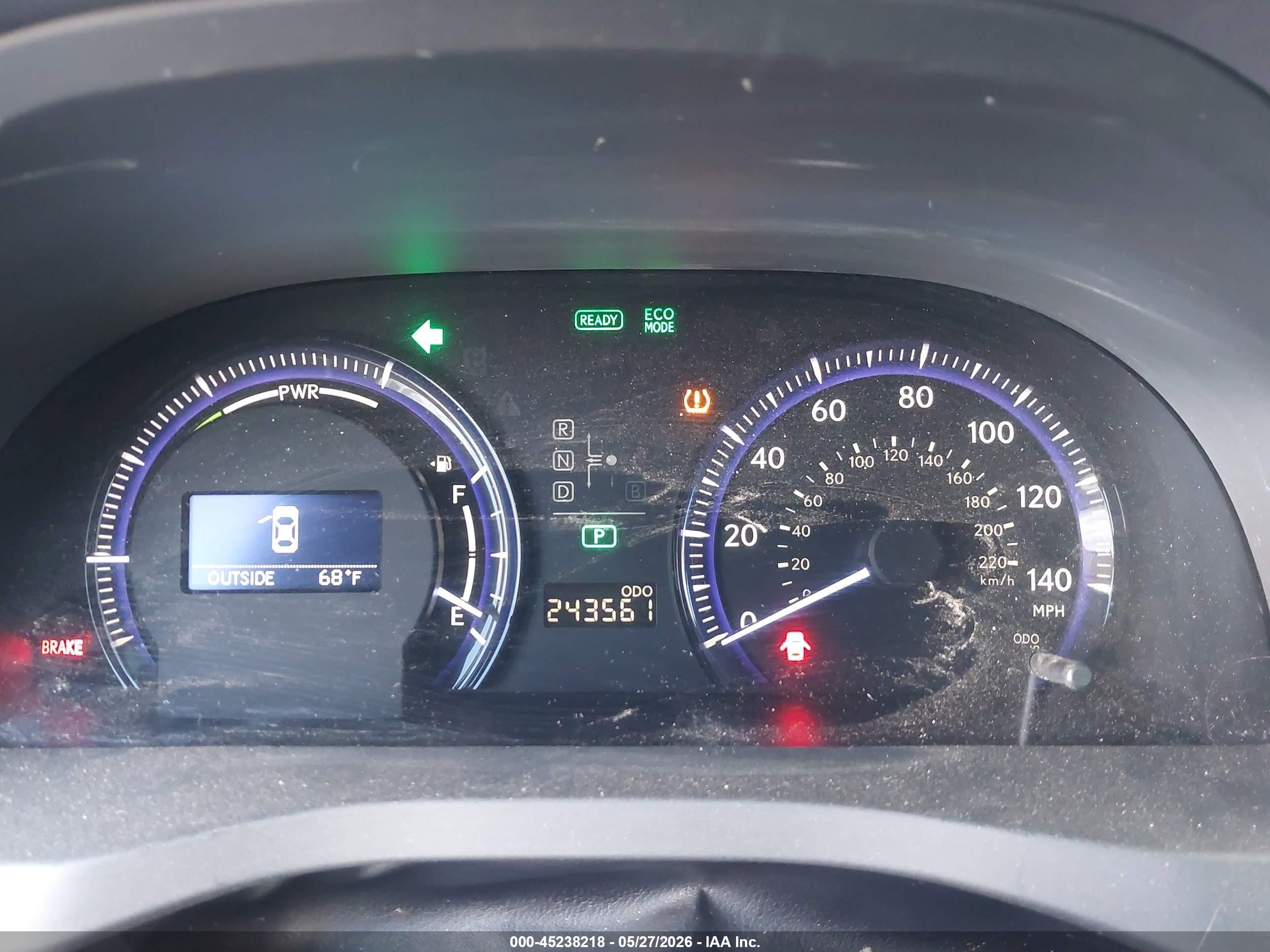 2012 Lexus Hs 250h   Gray vin: JTHBB1BA4C2050504