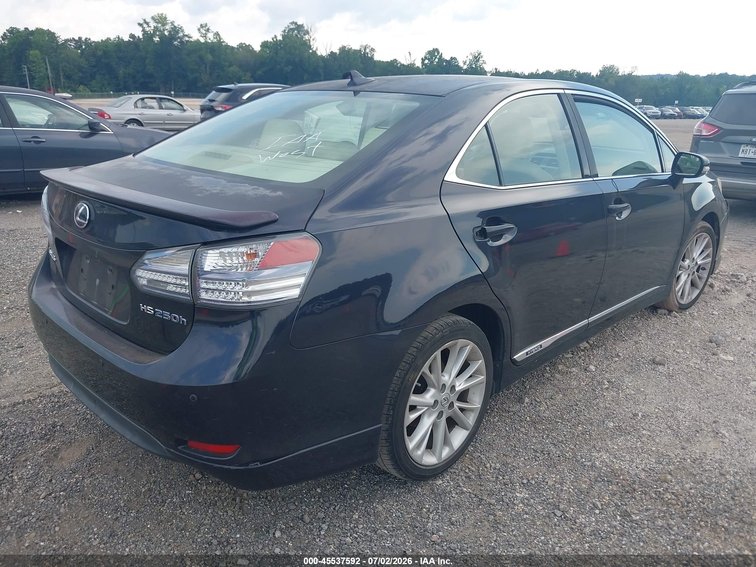 2010 Lexus Hs 250h Premium Blue vin: JTHBB1BA5A2022708