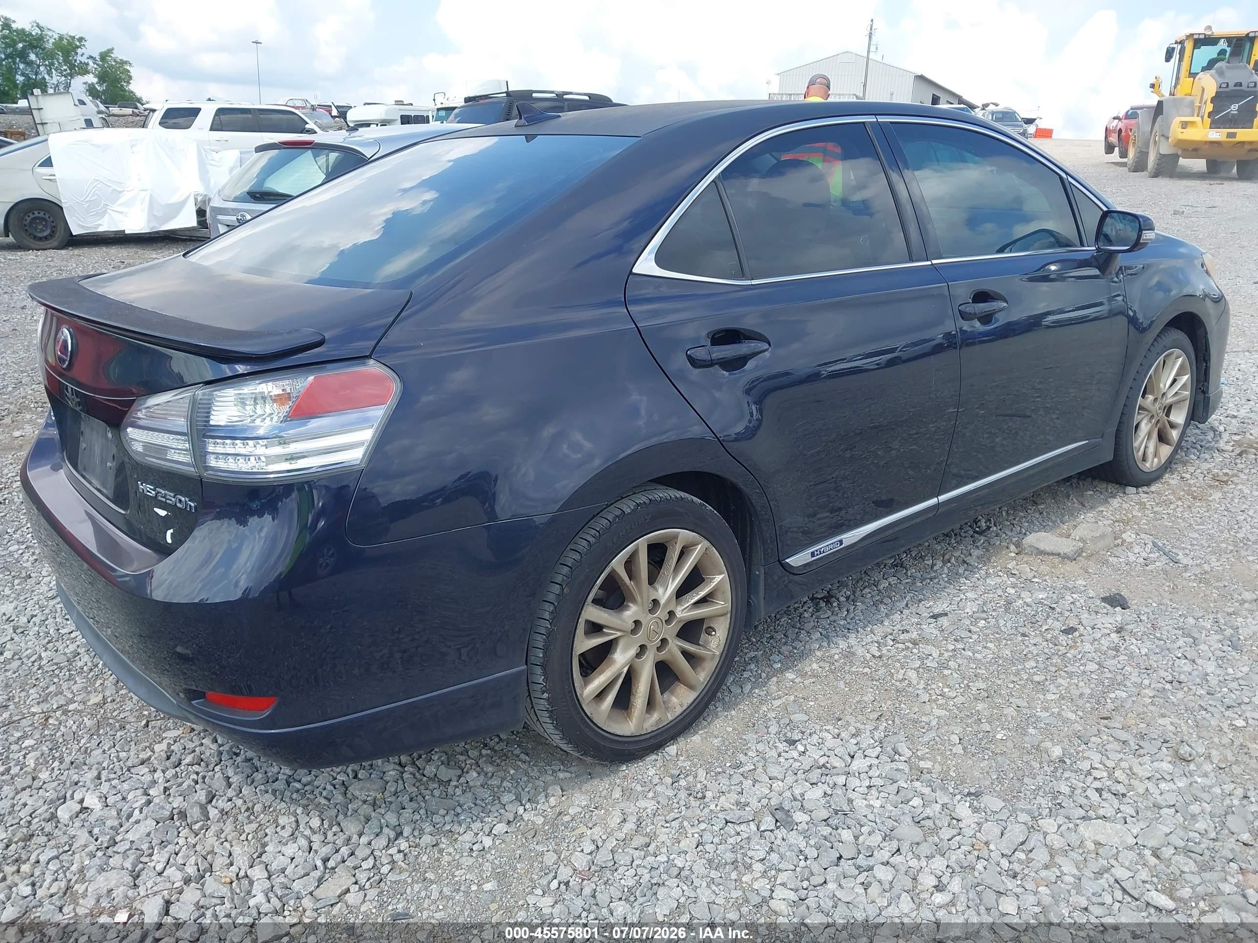 2010 Lexus Hs 250h   Blue vin: JTHBB1BA6A2004380