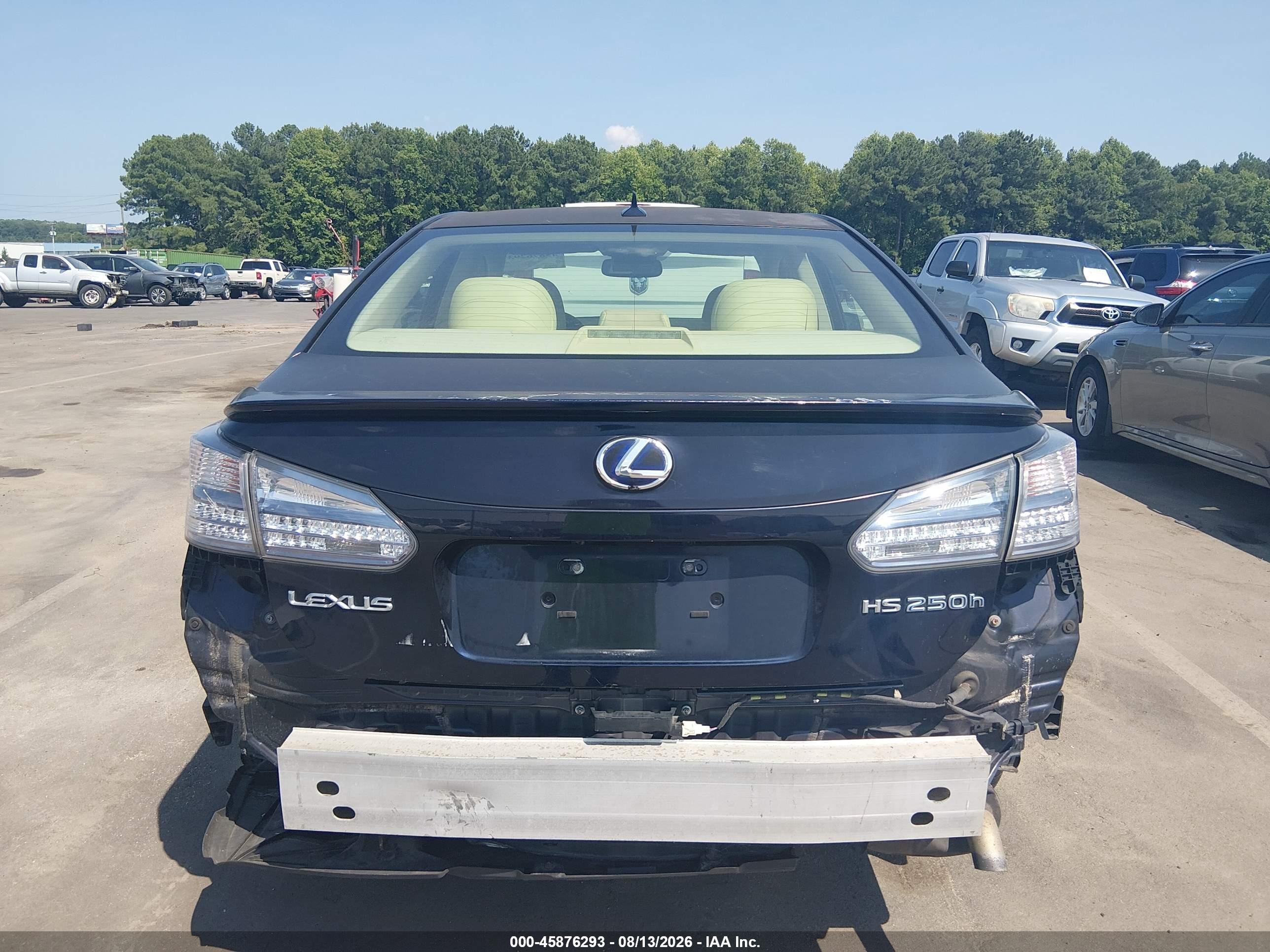 2010 Lexus Hs 250h Premium Blue vin: JTHBB1BA6A2005870