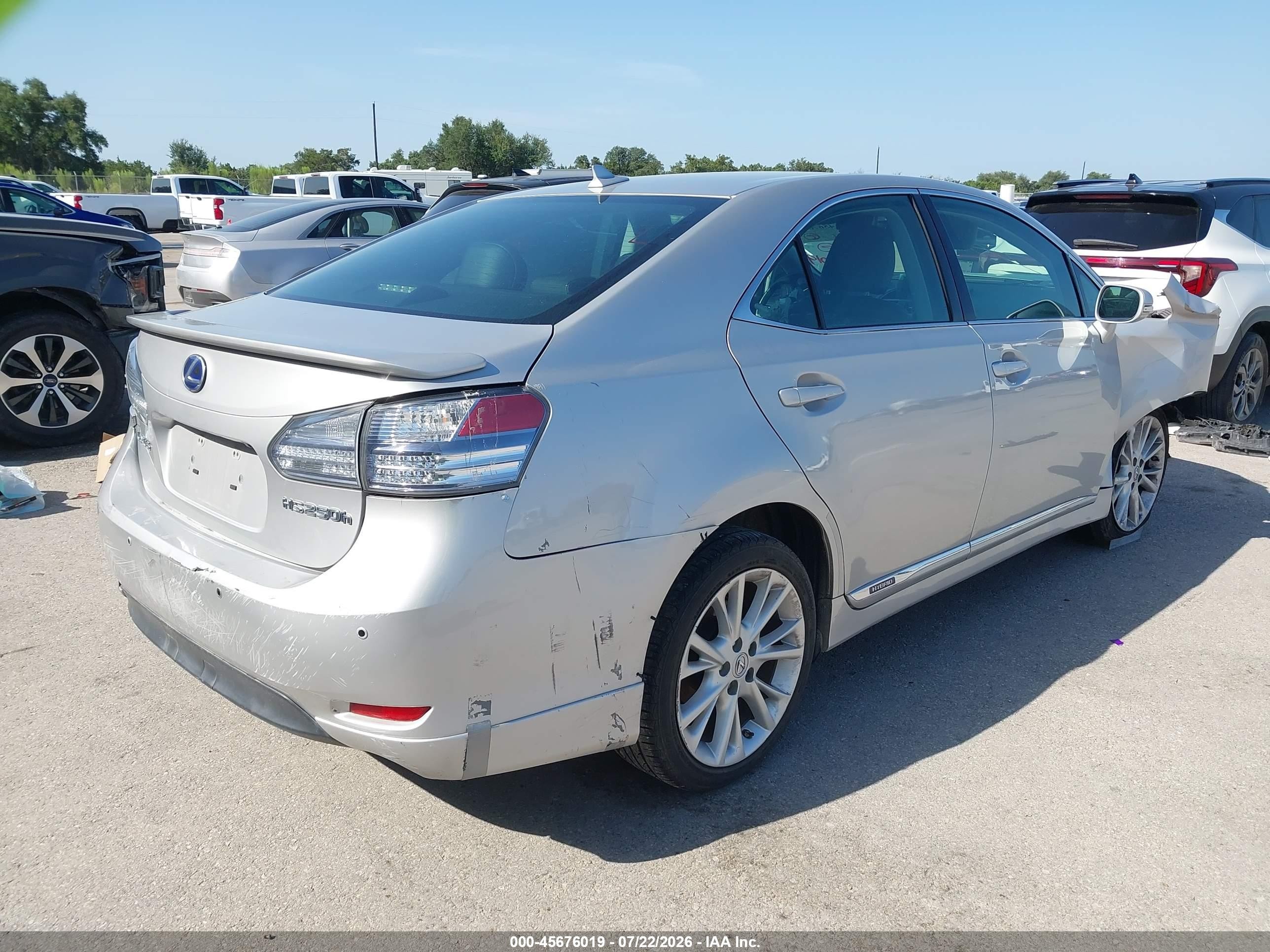 2010 Lexus Hs 250h Premium Silver vin: JTHBB1BA6A2018599