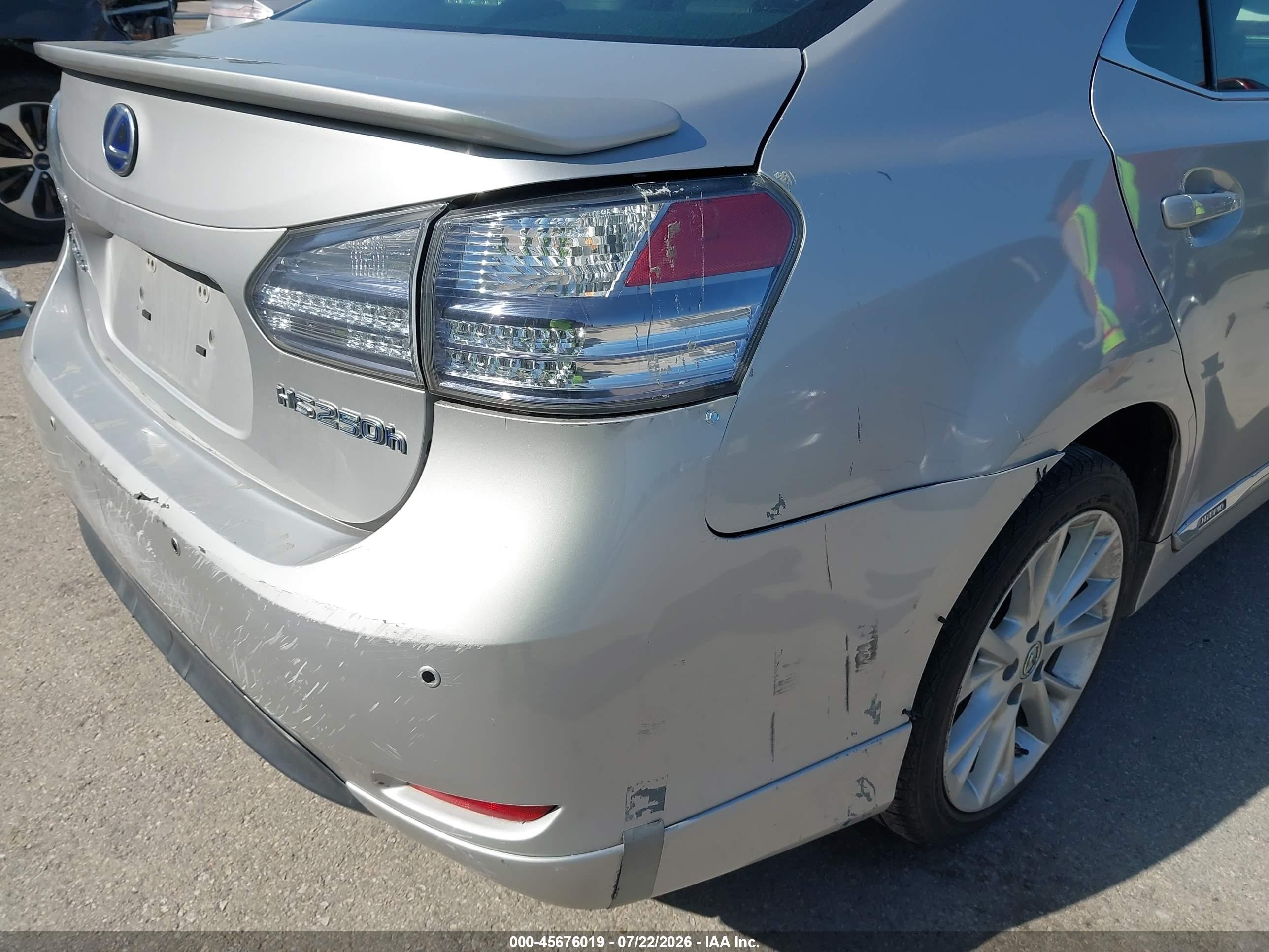2010 Lexus Hs 250h Premium Silver vin: JTHBB1BA6A2018599