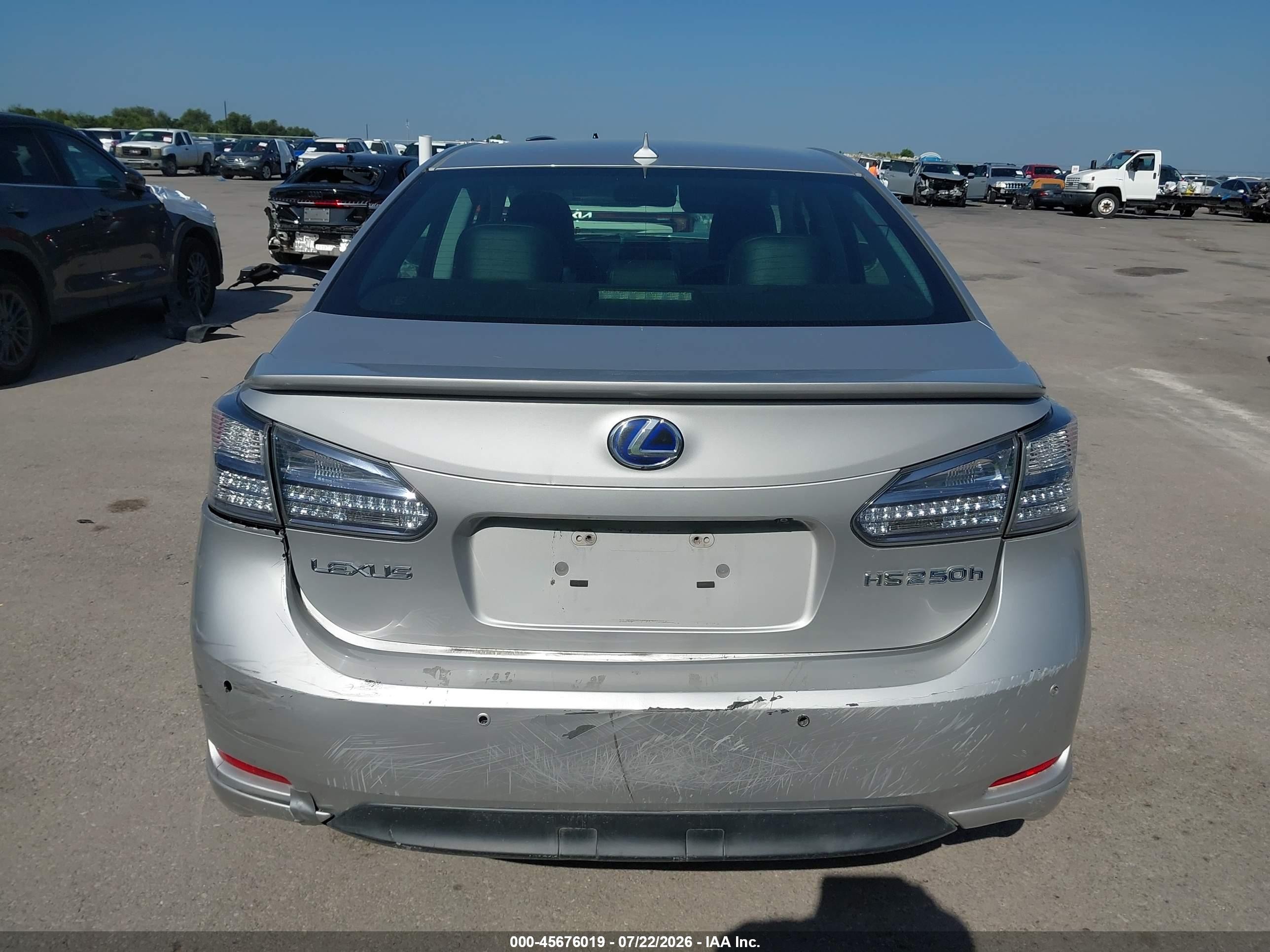 2010 Lexus Hs 250h Premium Silver vin: JTHBB1BA6A2018599
