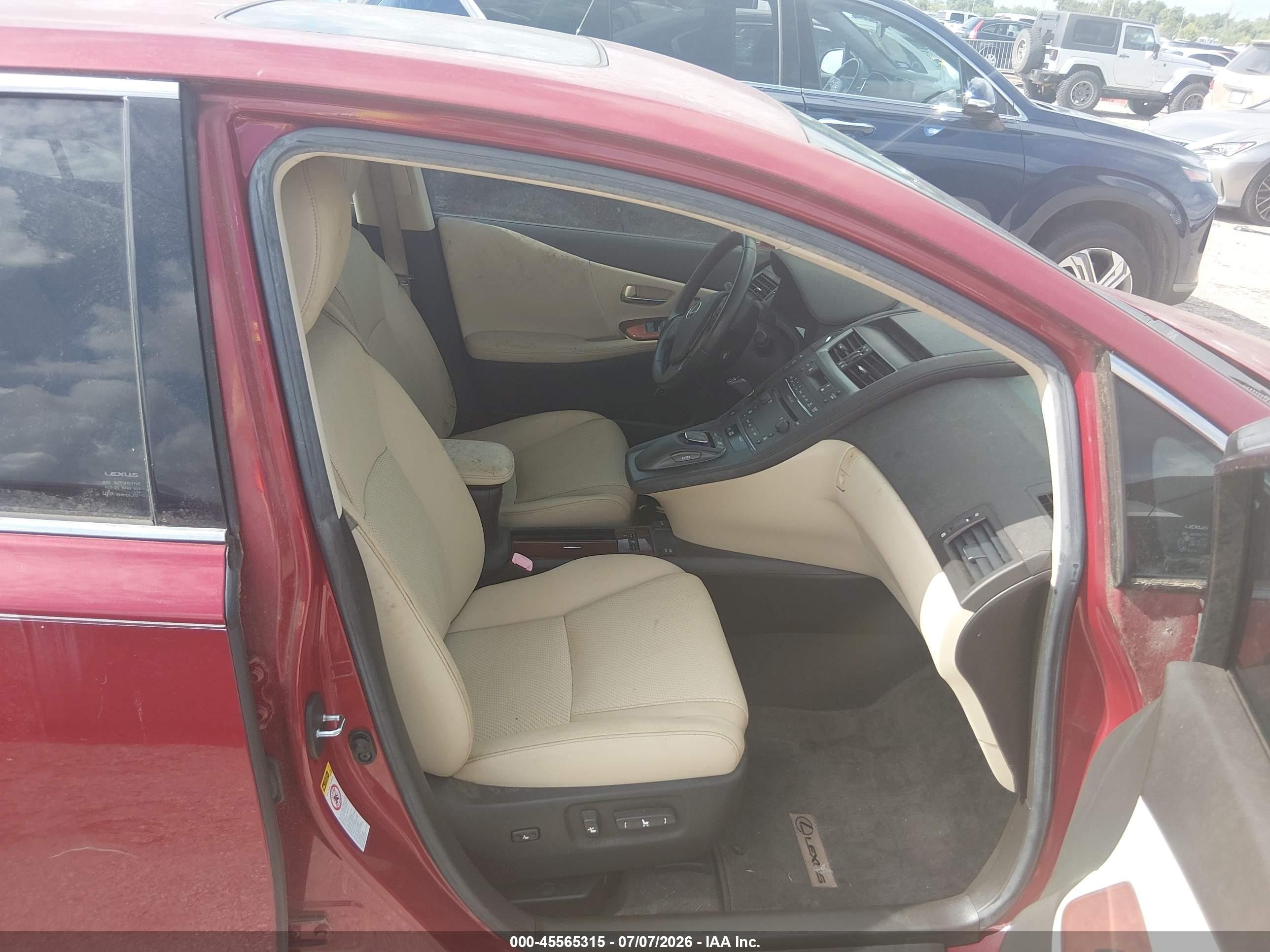 2010 Lexus Hs 250h Premium Red vin: JTHBB1BA6A2025651
