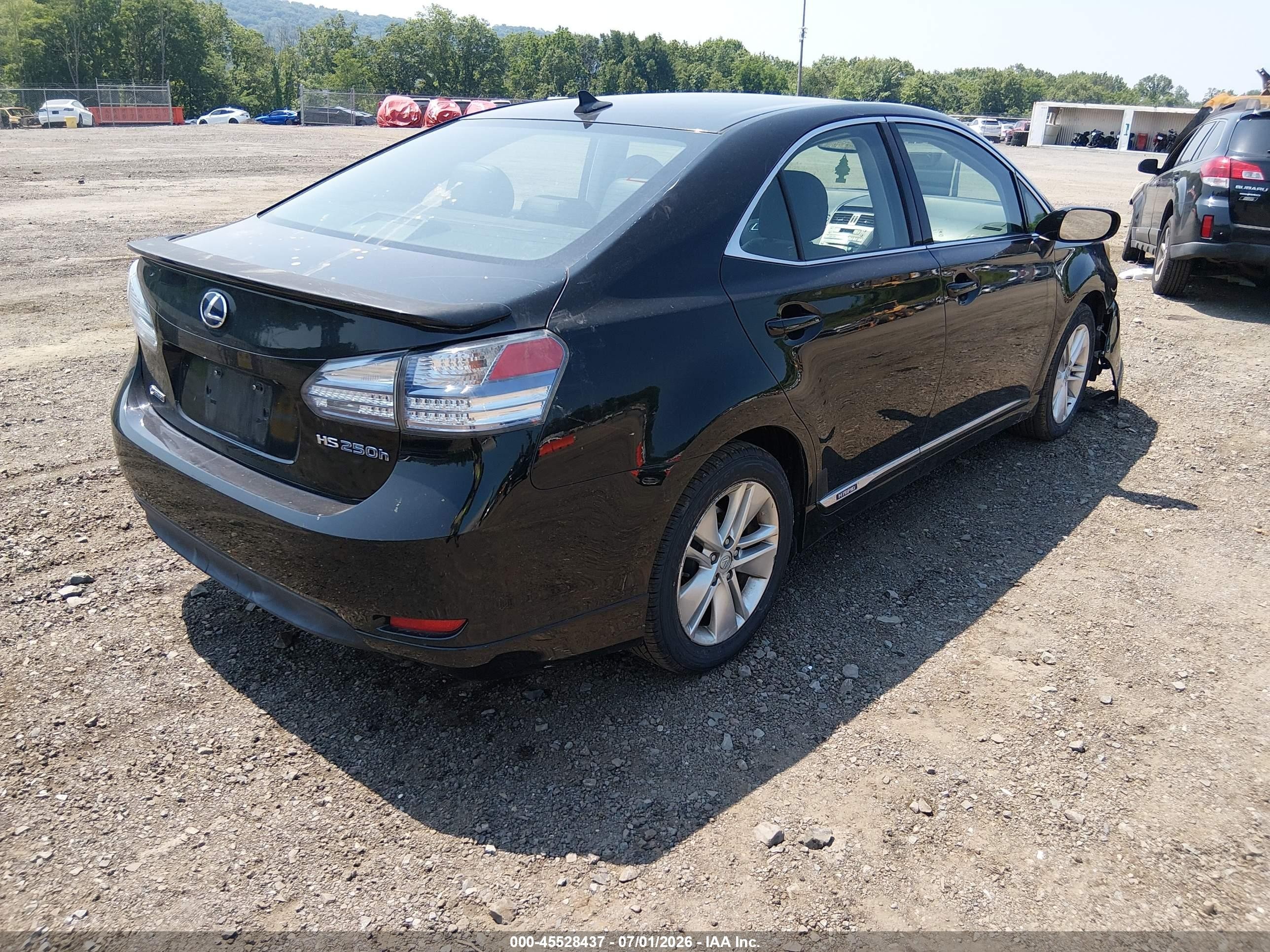 2011 Lexus Hs 250h   Black vin: JTHBB1BA6B2046825